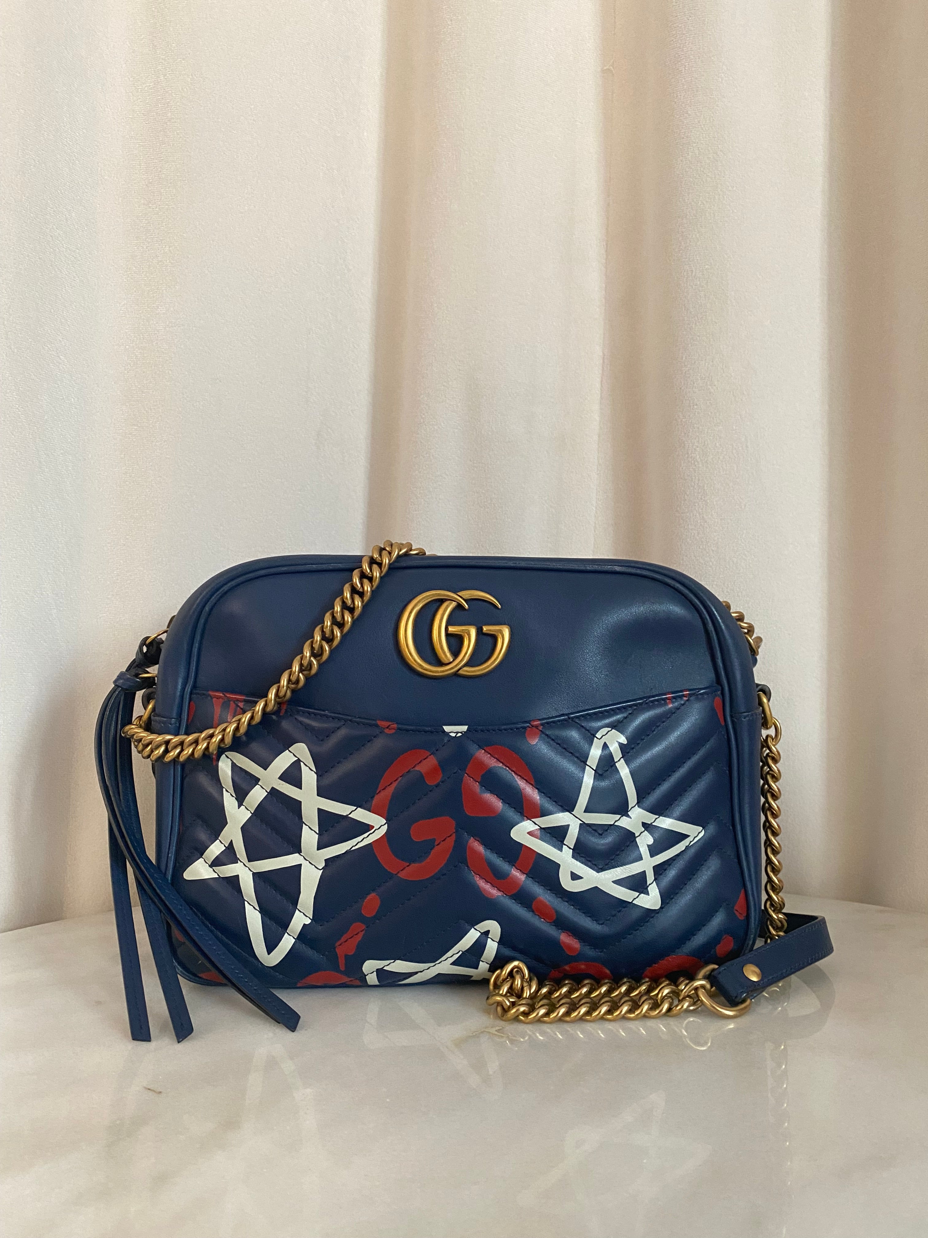 Gucci Multicolors Marmont Camera Large Crossbody Bag