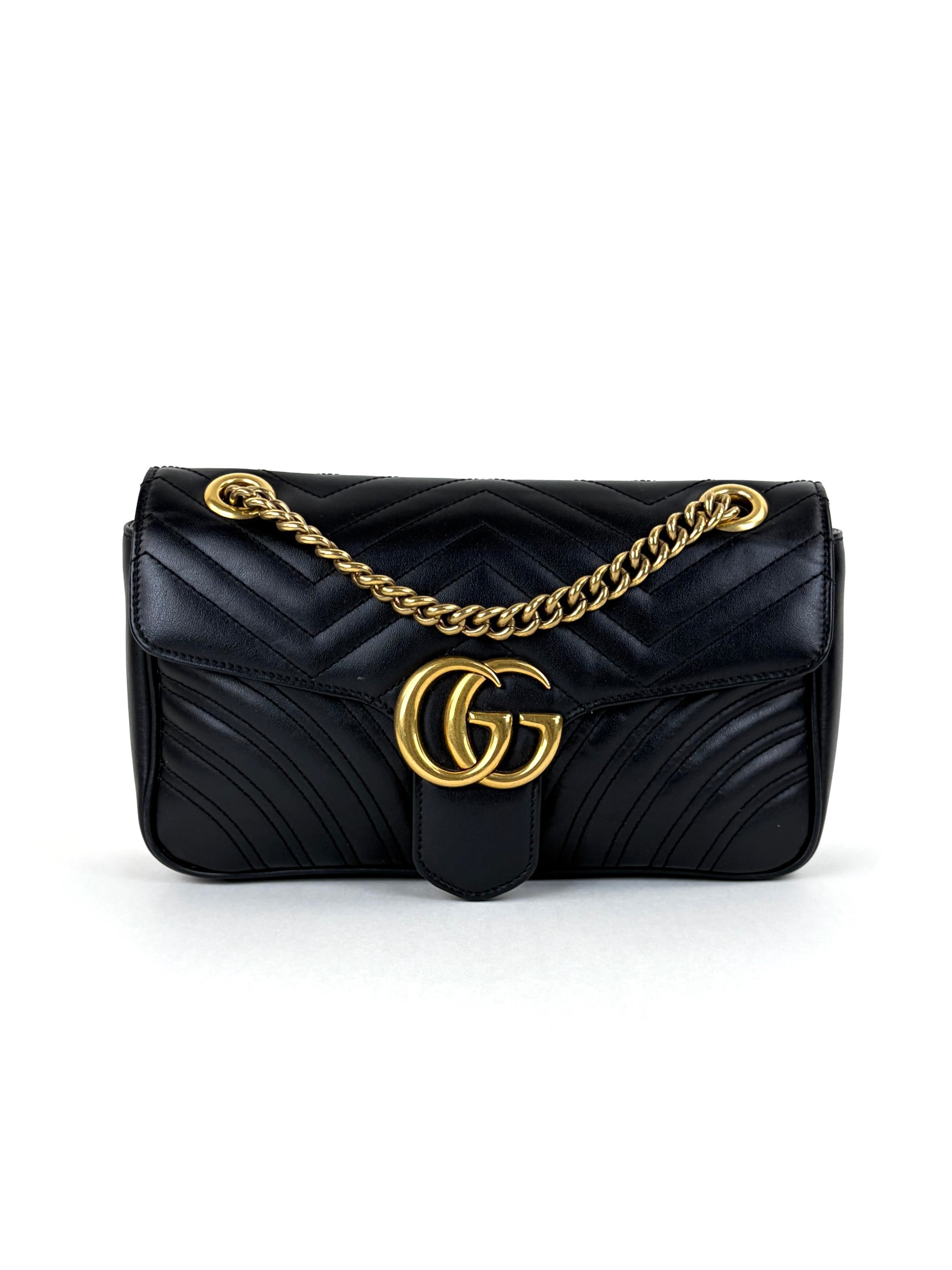 Gucci Black GG Marmont small shoulder bag