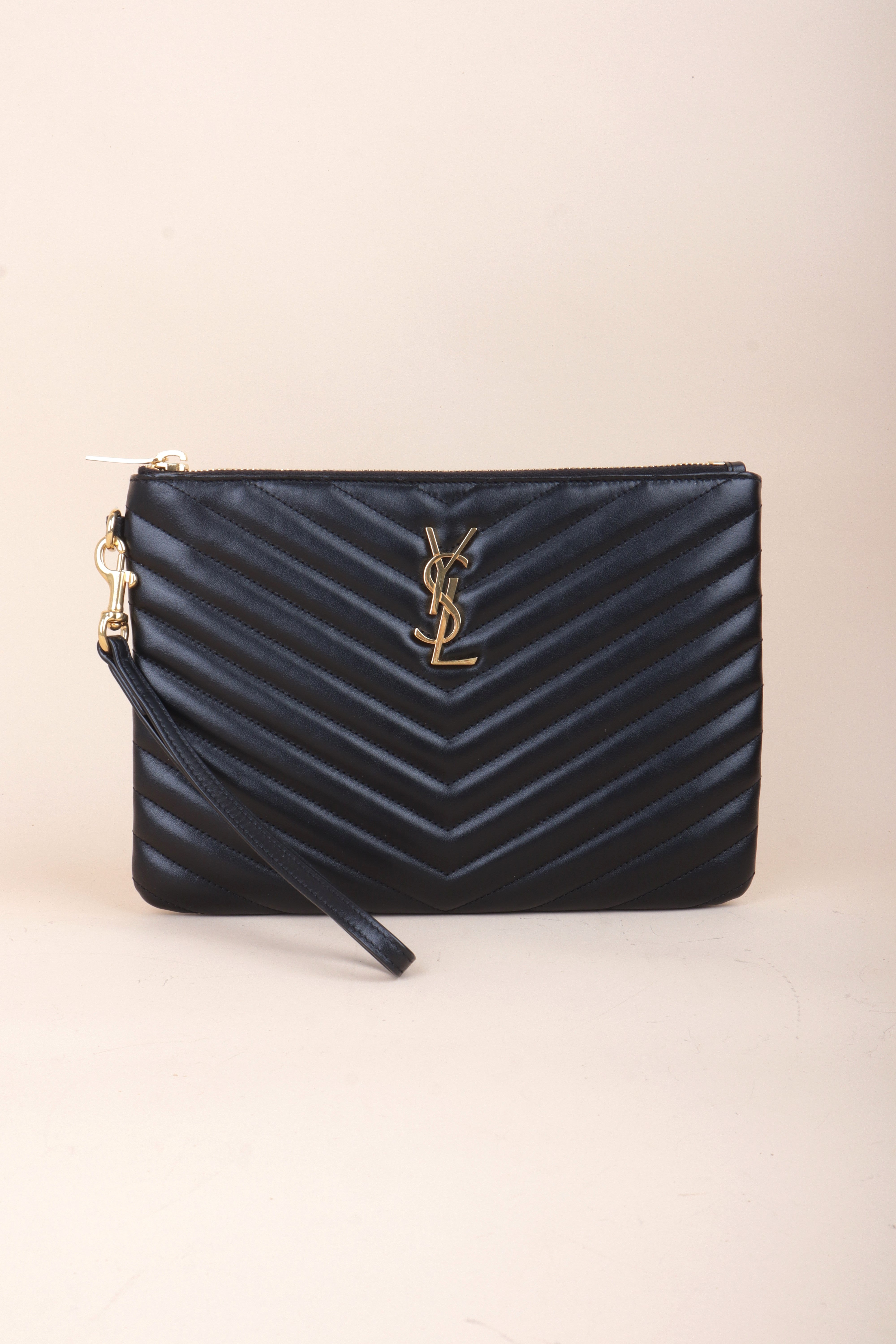 YSL Black Cassandra A5 Pouch
