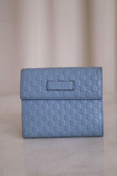 Gucci Cyan GG Microguccissima Small Wallet