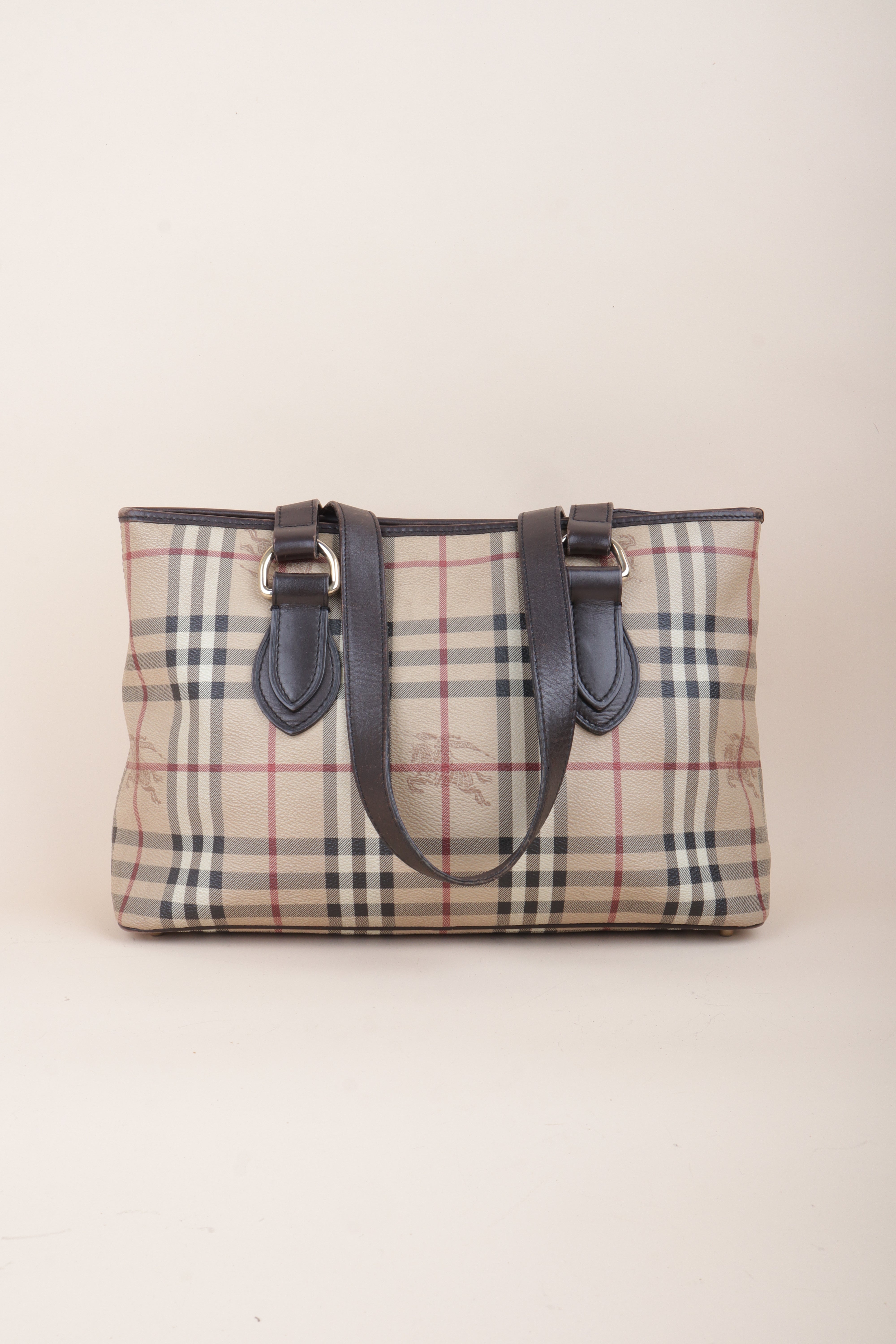 Burberry Bicolor Haymarket Check Regent Tote Medium Shoulder Bag