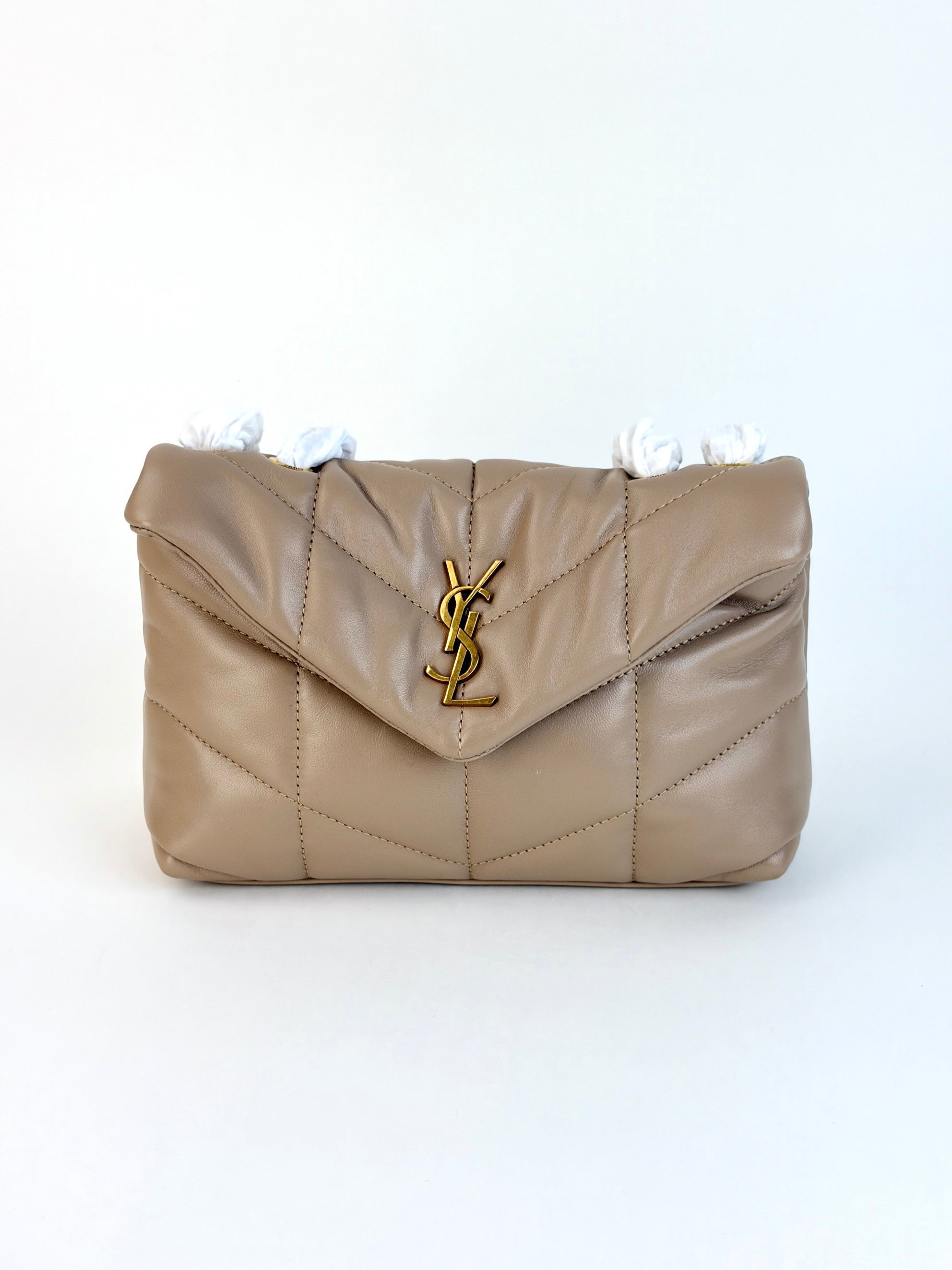 YSL beige lambskin Loulou Buffer toy