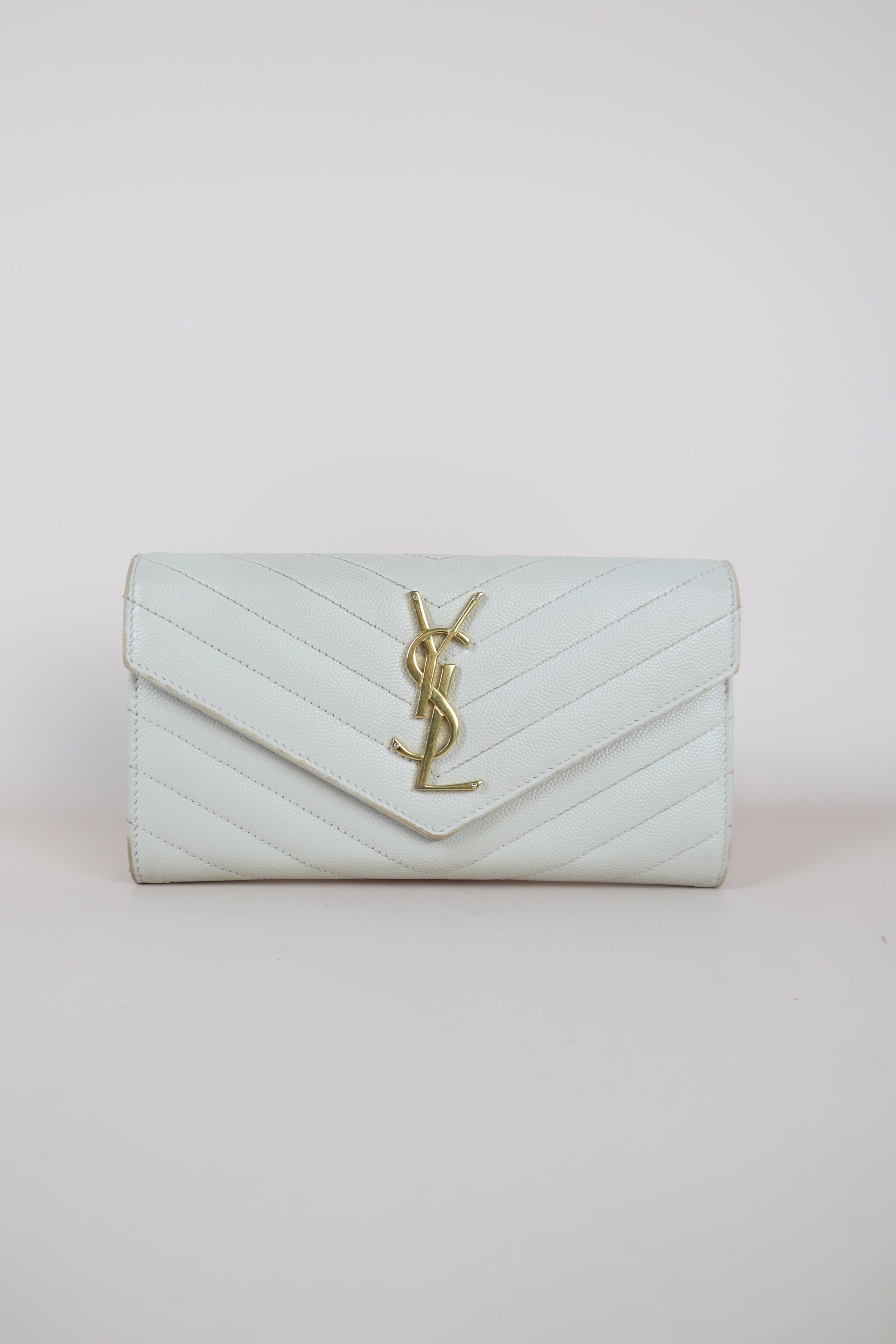 YSL Off White Cassandre Long Wallet