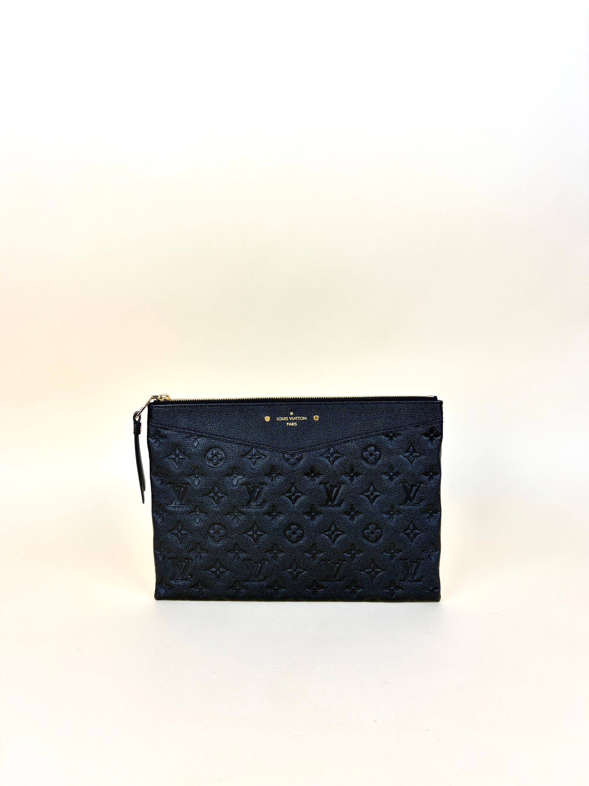 Louis Vuitton Black monogram Daily Imprinted Zip Clutch