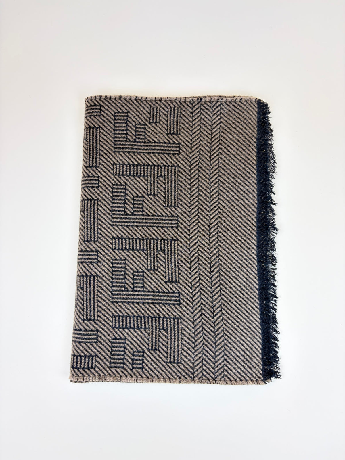 Fendi brown ff monogram wool scarf