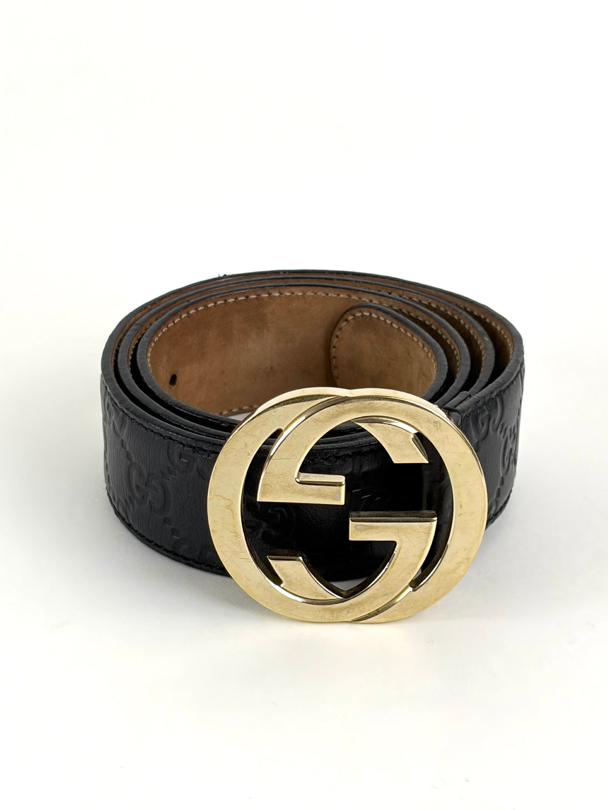 Gucci black guccissima leather interlocking