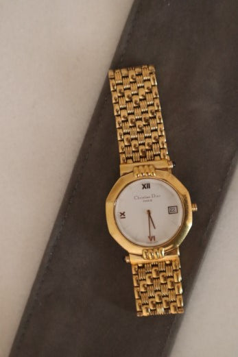 Christian Dior Gold Women Octagon Watch