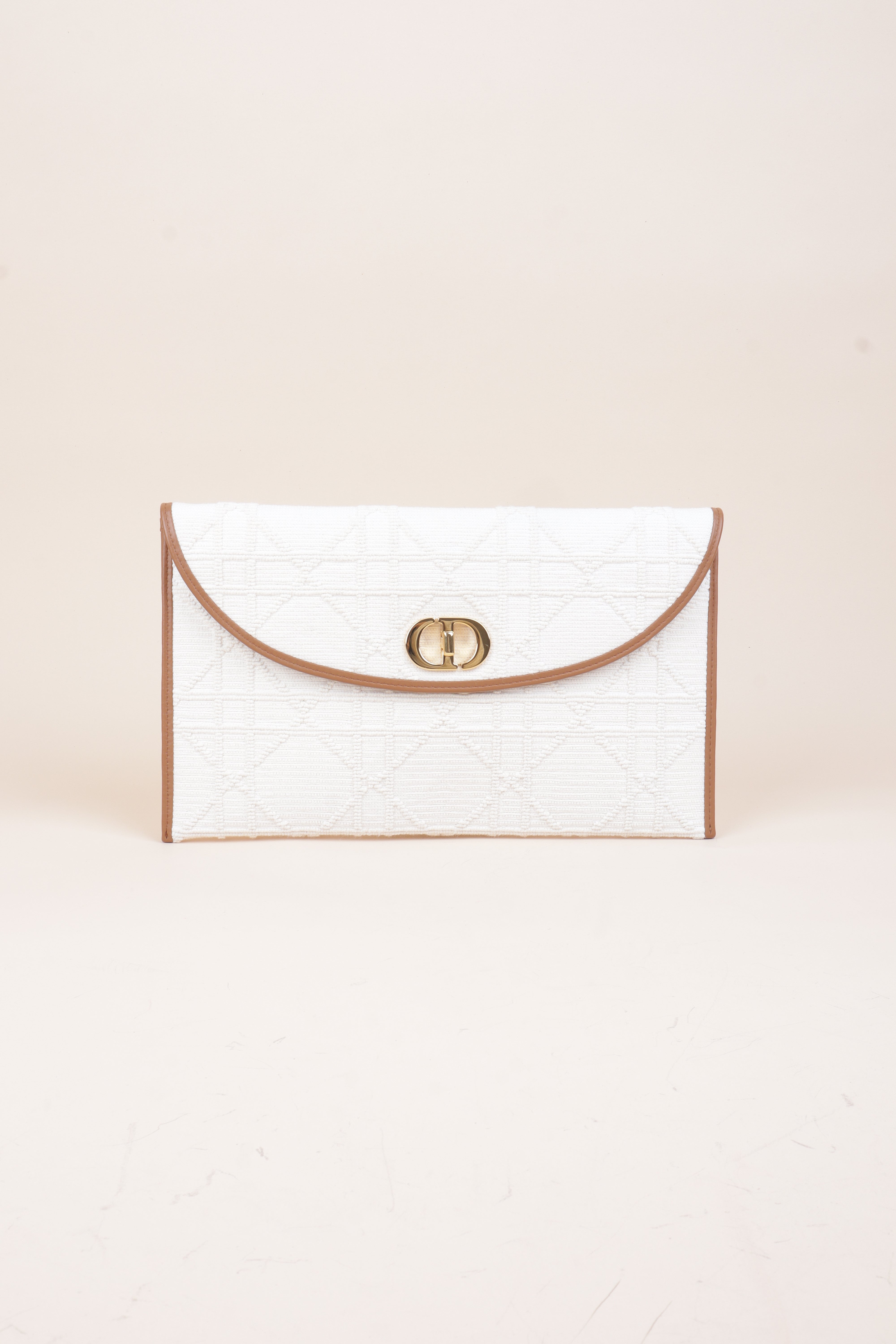 Christian Dior CLUTCH Montaigne avenue pouch with flap-white &Gamel