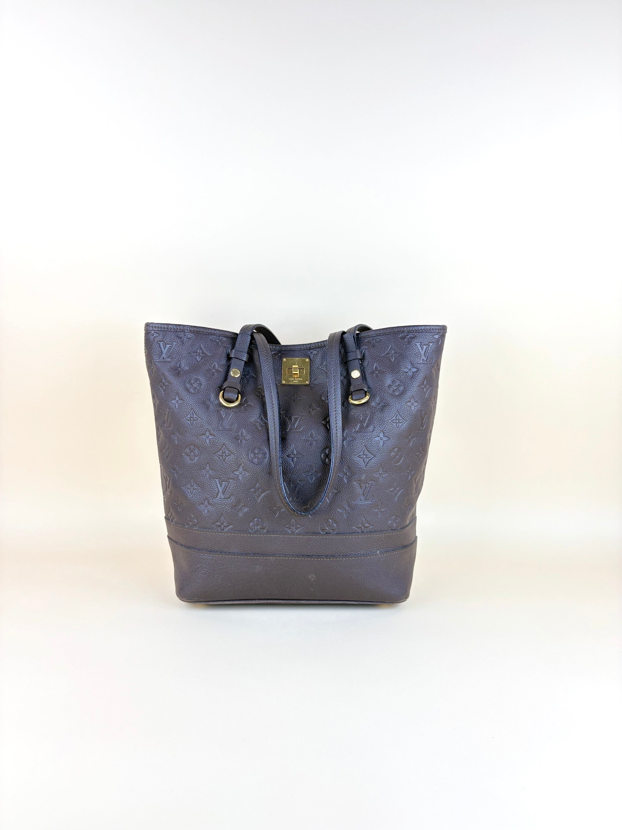 louis Vuitton choclate brown monogram empreinte leather citadine