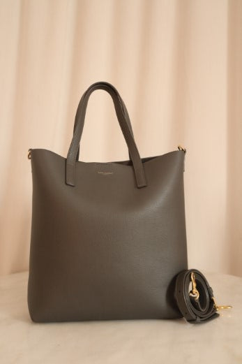 YSL Gray Top Handle Shopping Toy Tote Bag