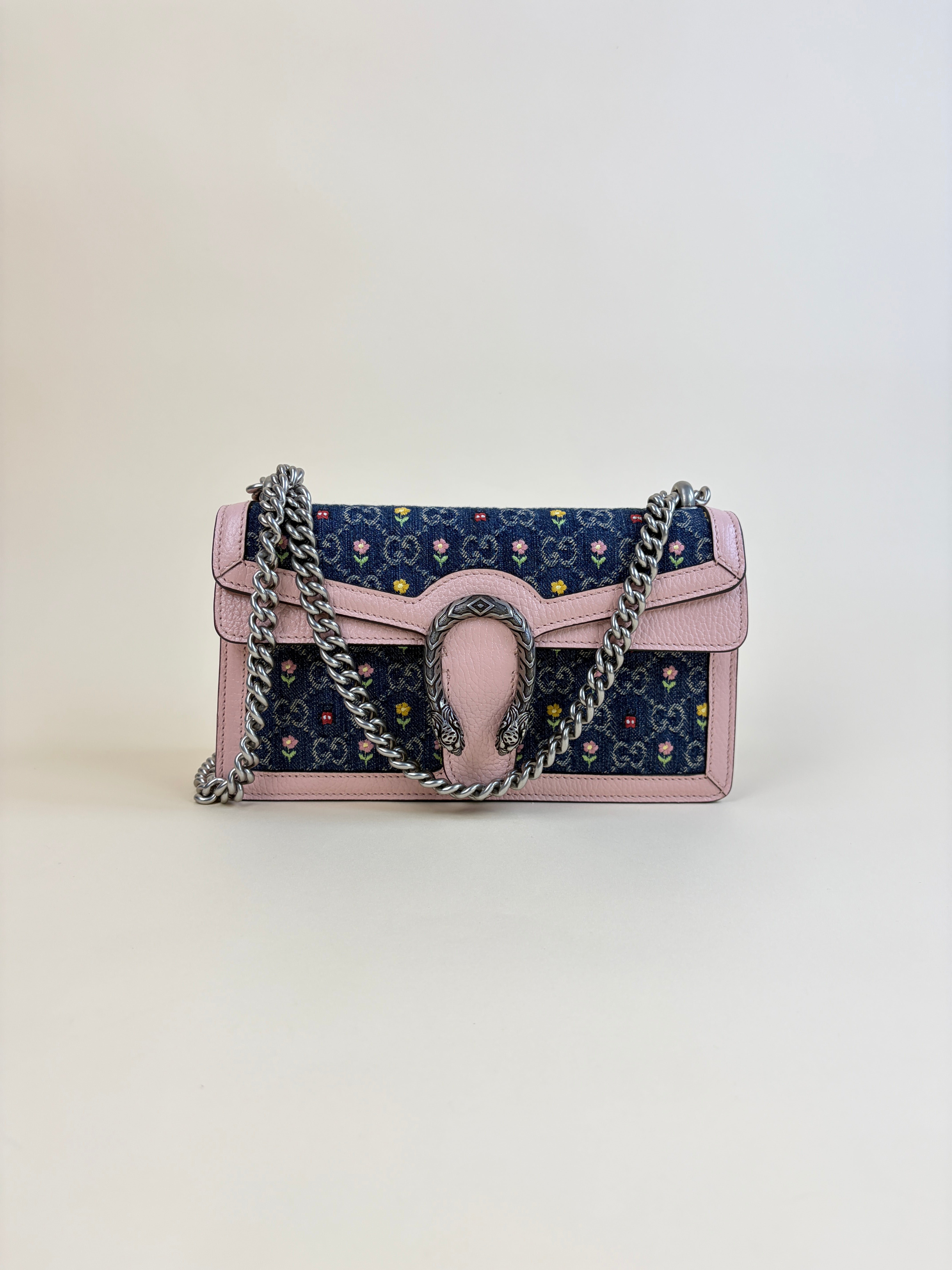 Gucci Bicolor Floral Embroidered Medium Dionysus Shoulder Bag