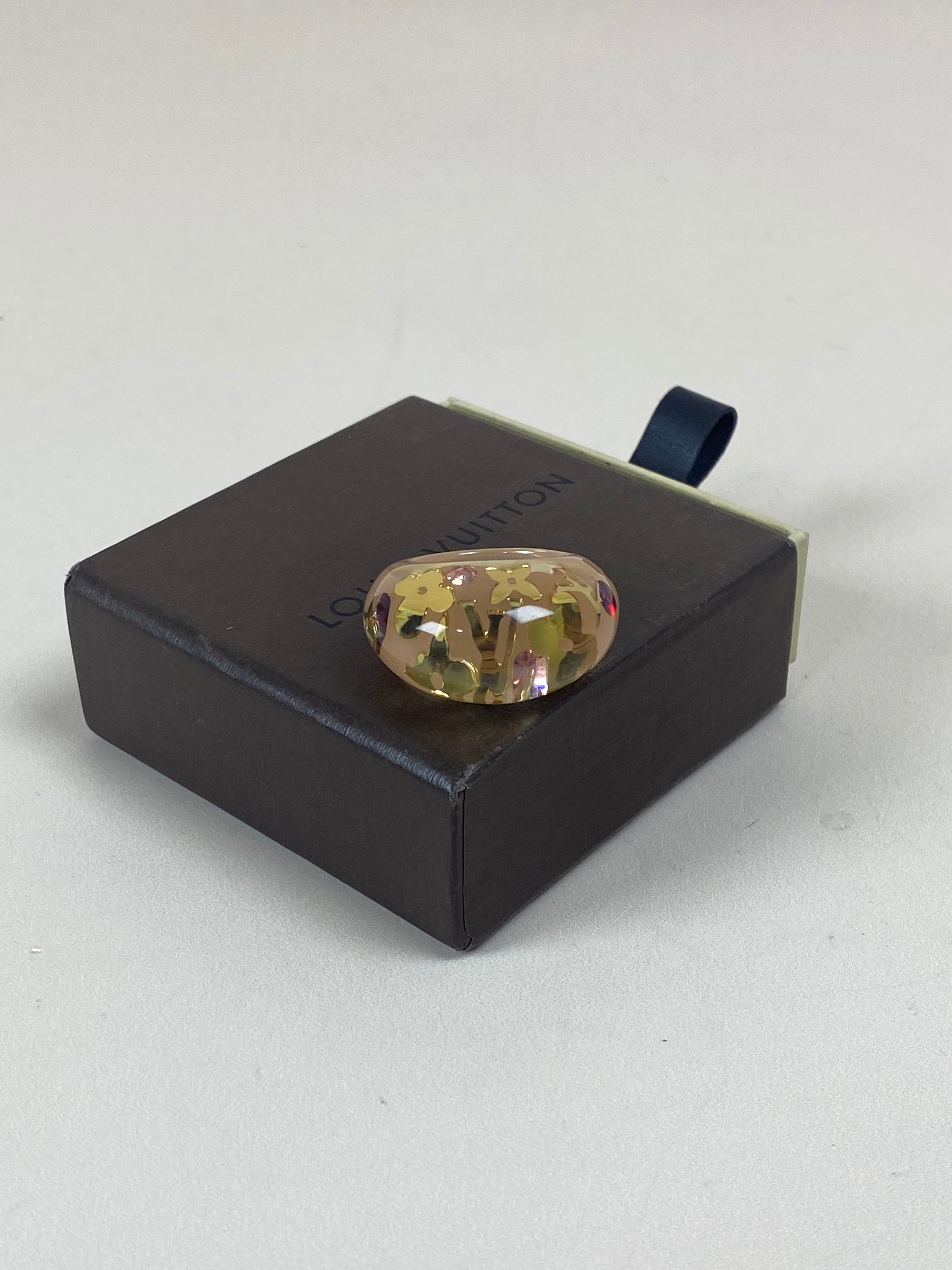 Louis Vuitton Rose Resin Ring 55