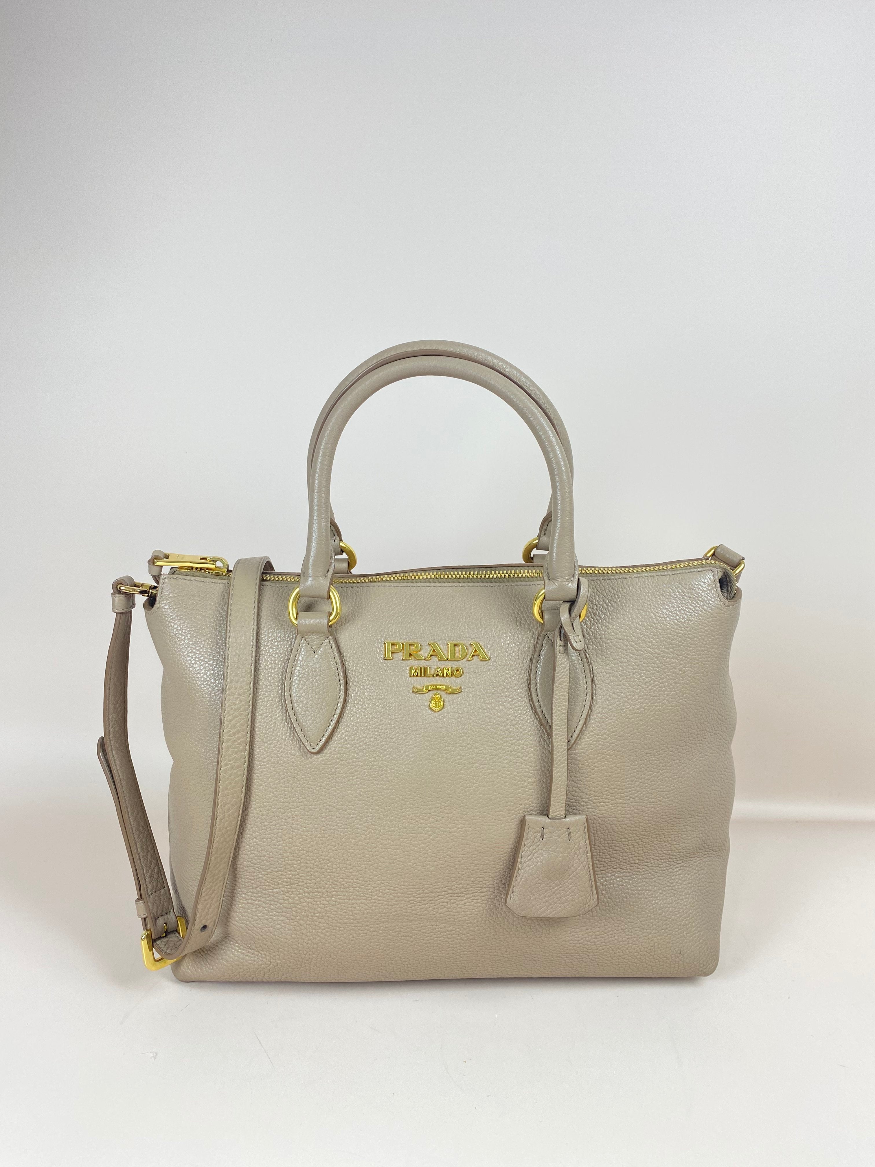 Prada Beige Vitello Daino Tote Bag