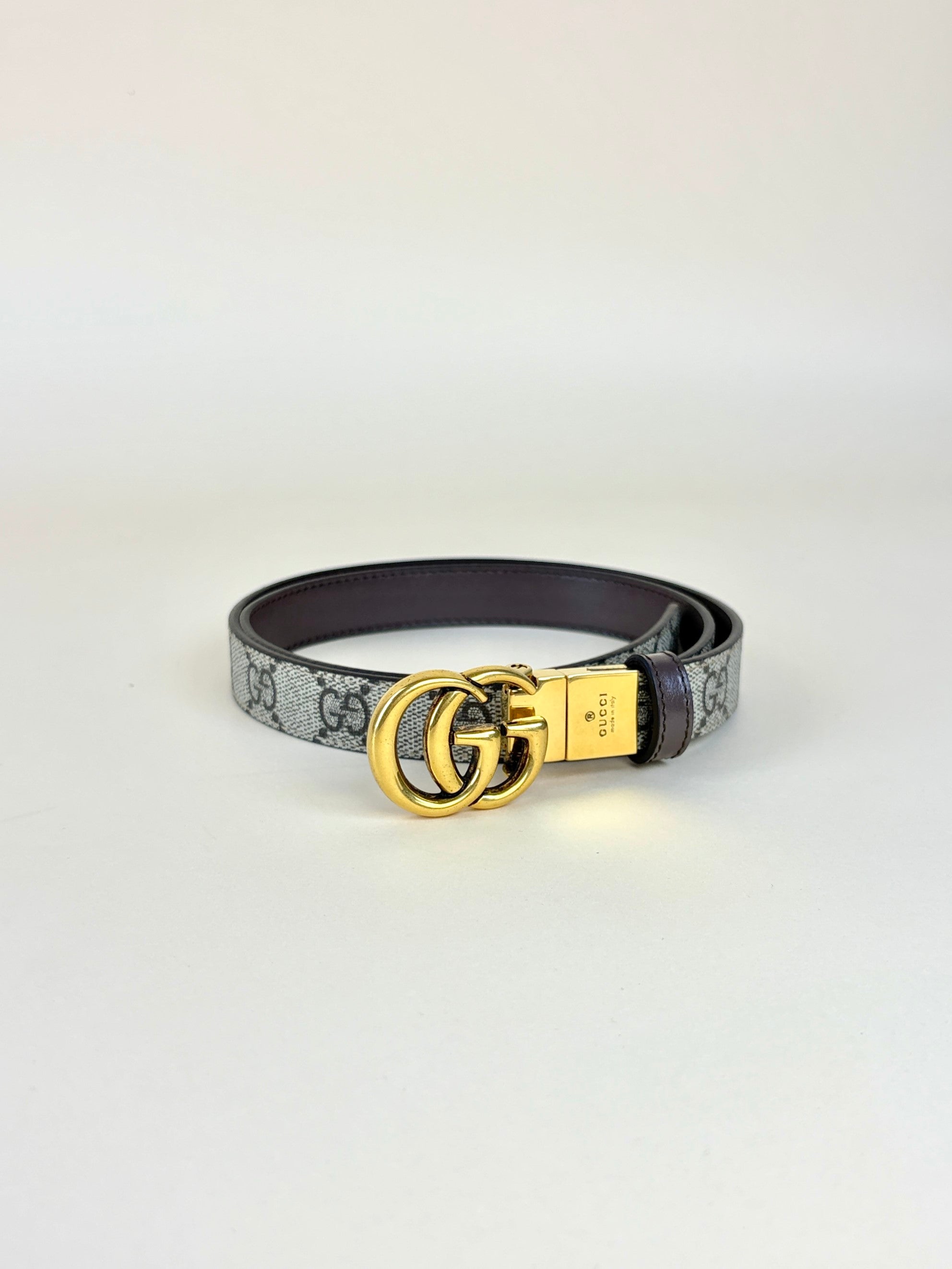 Gucci gg  Marmont brown thin belt