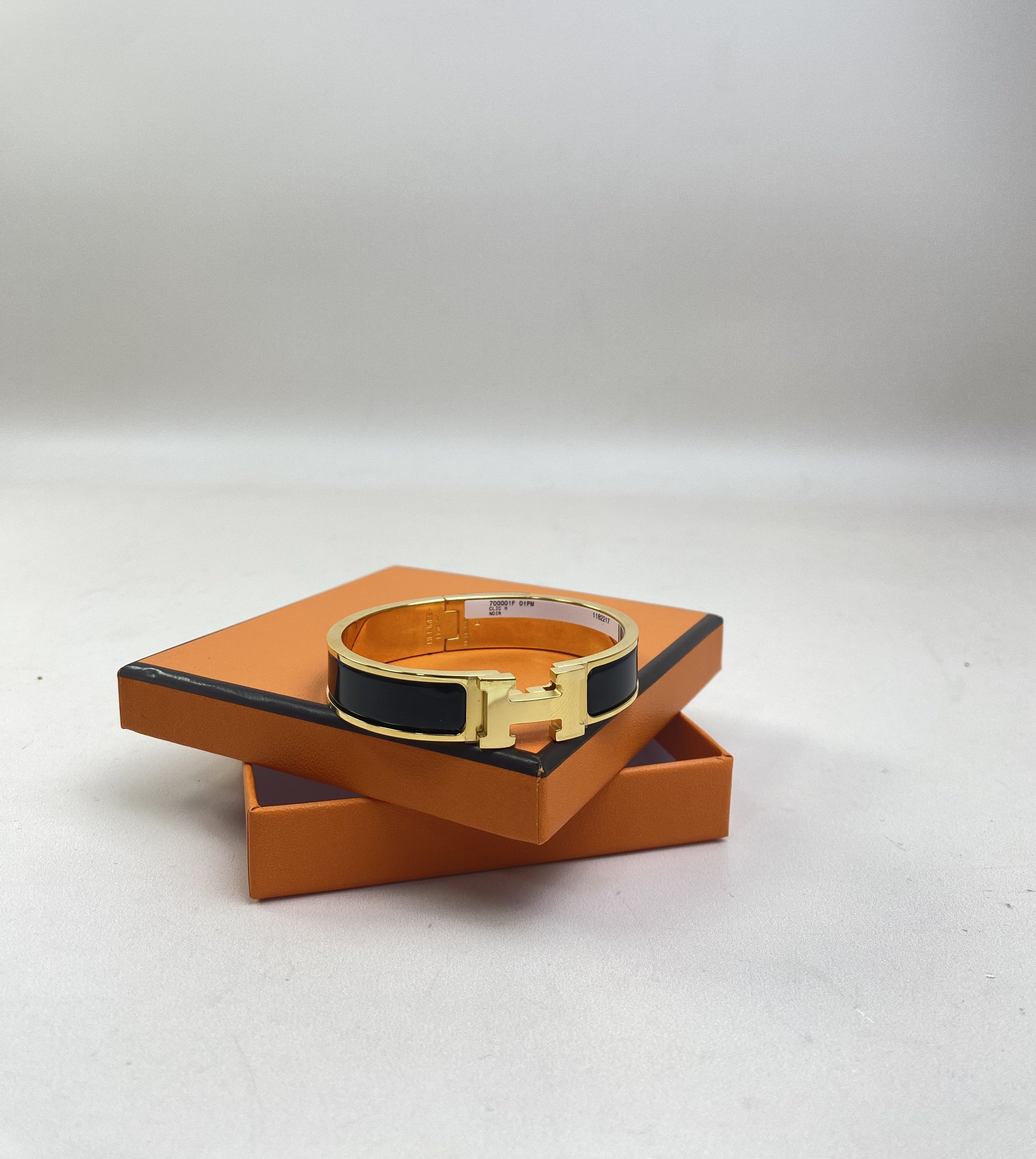 Hermes Black Clic H Bracelet