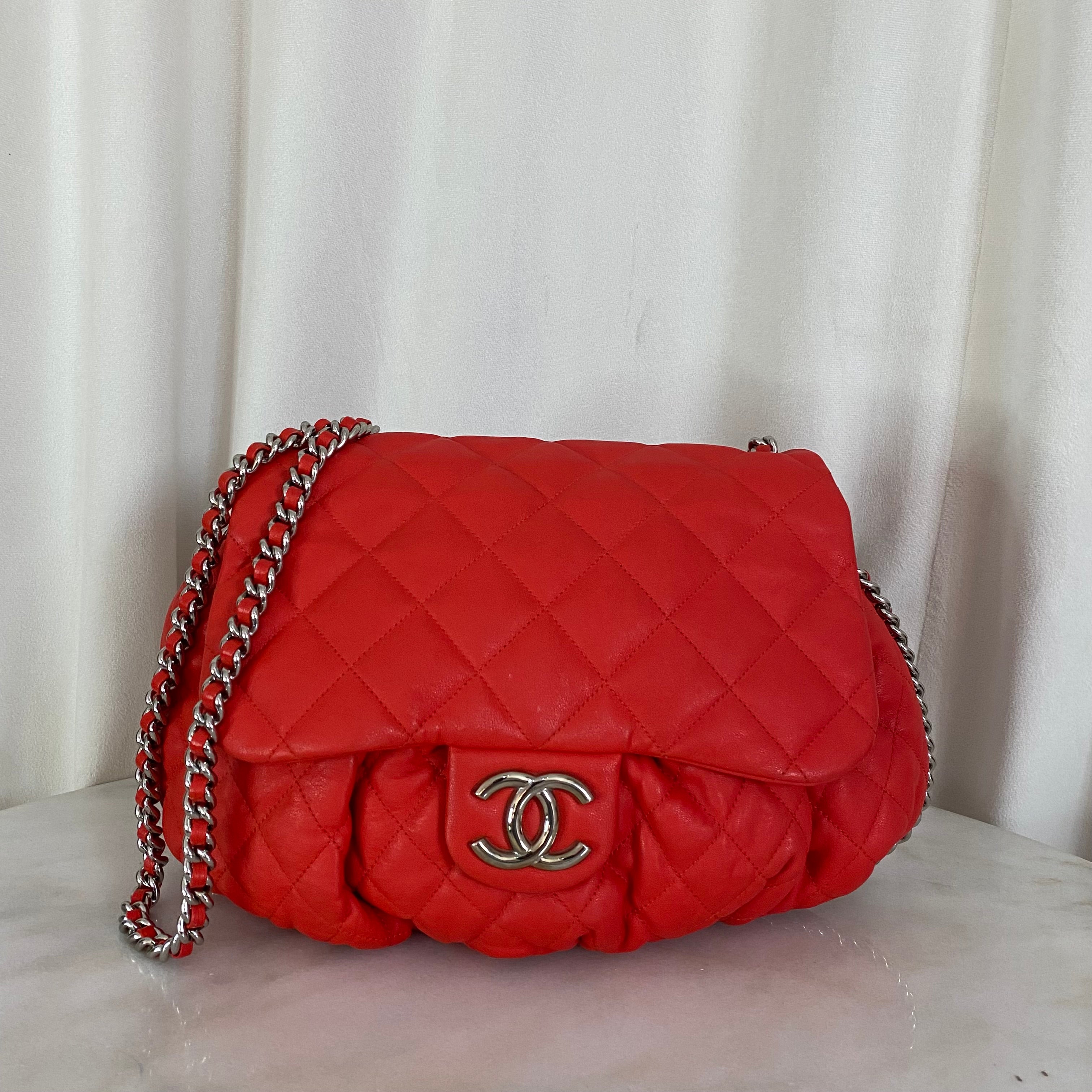 Chanel Orange Around Chain CC Crossbody Bag