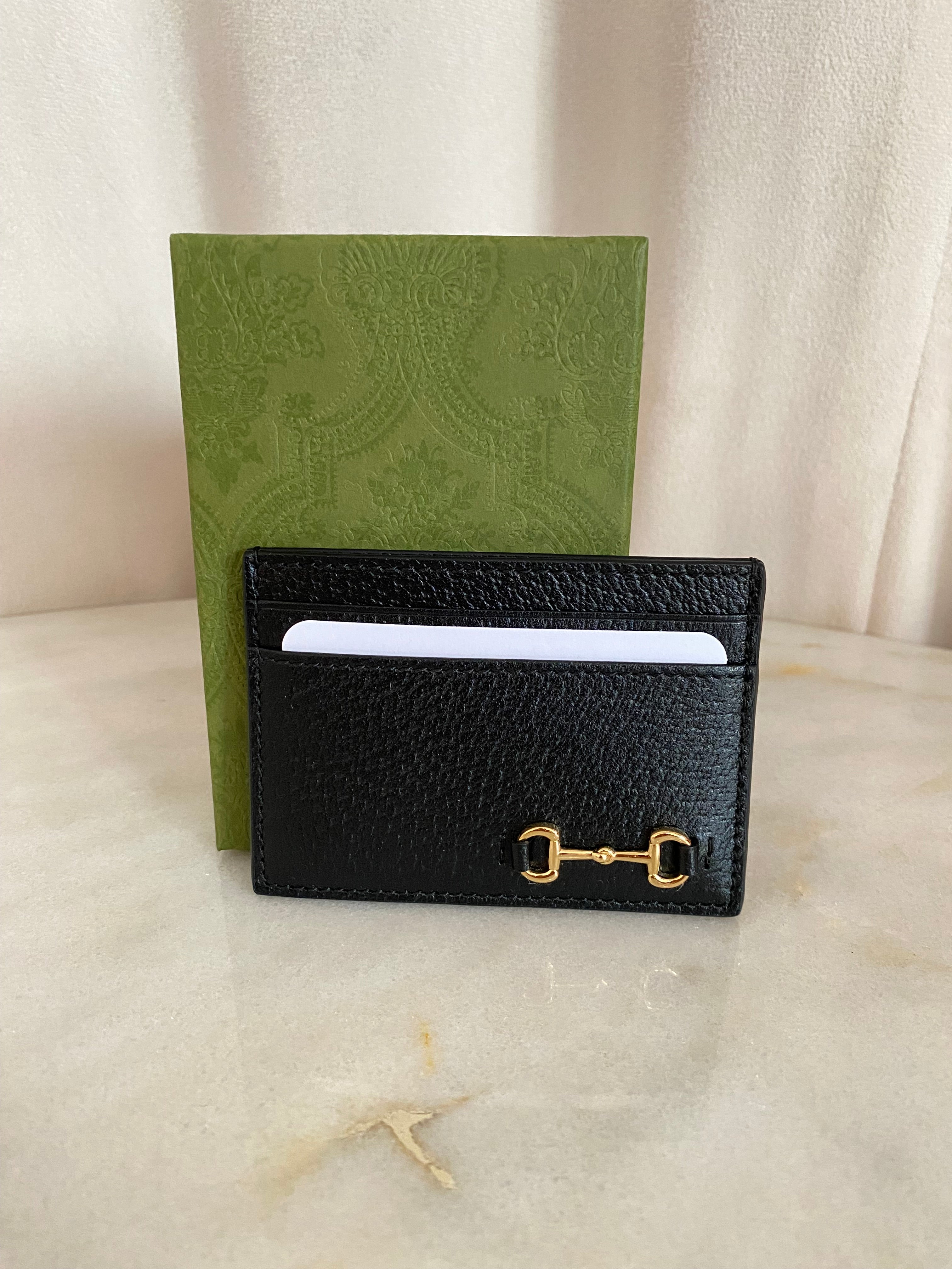 Gucci Black Horsebit Card Holder