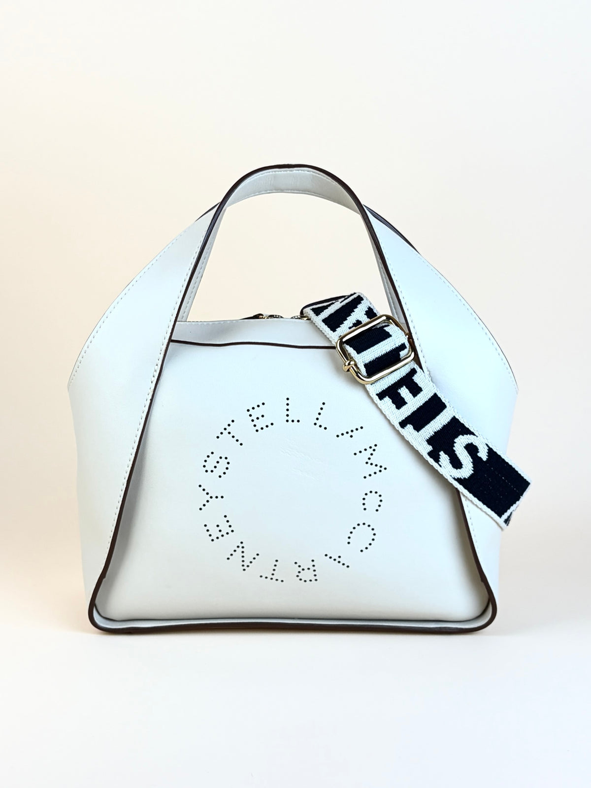 Stella Mccartney off white leather logo cross body