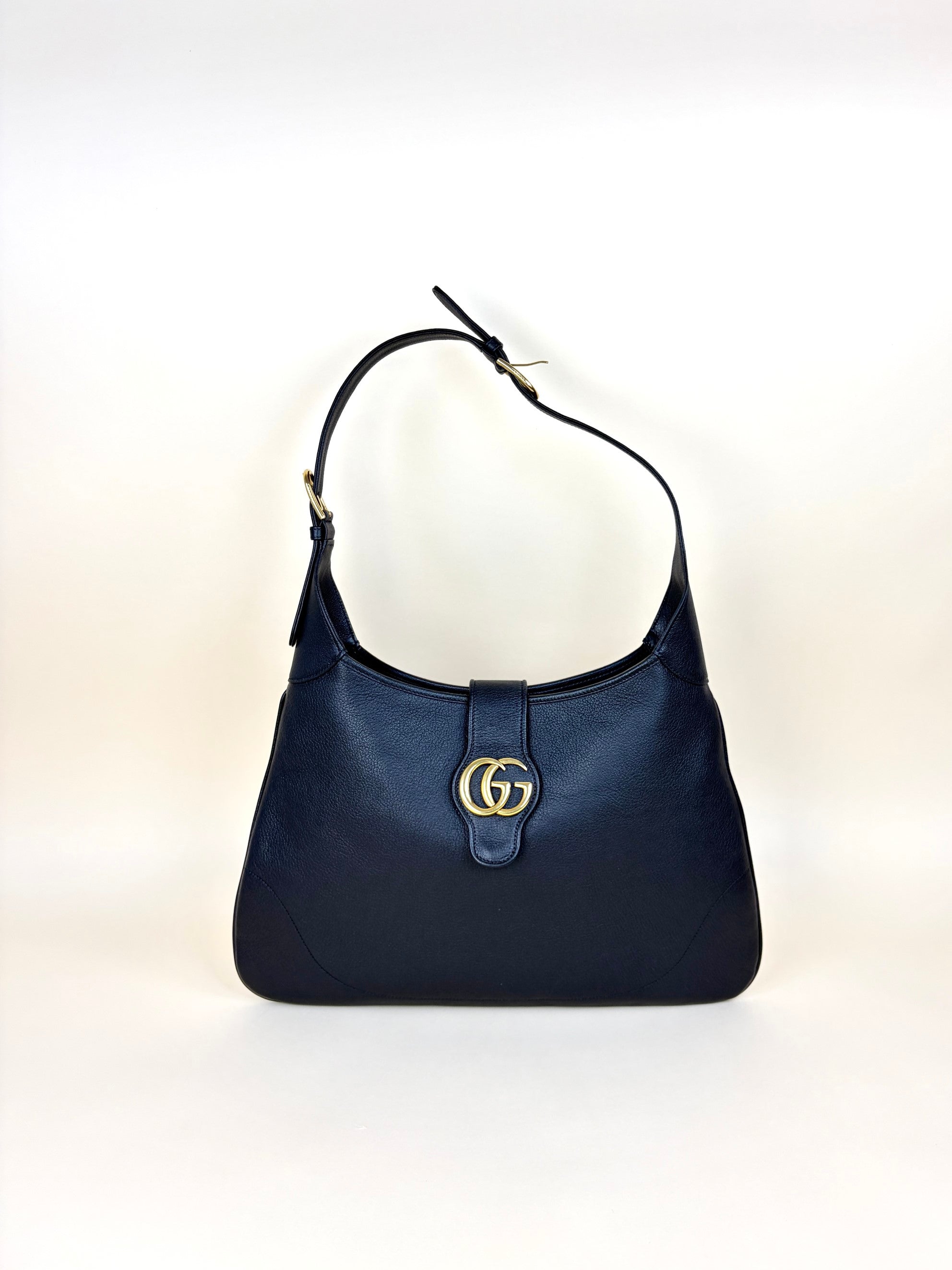 Gucci Black Aphrodite Large Shoulder Bag with Strap
