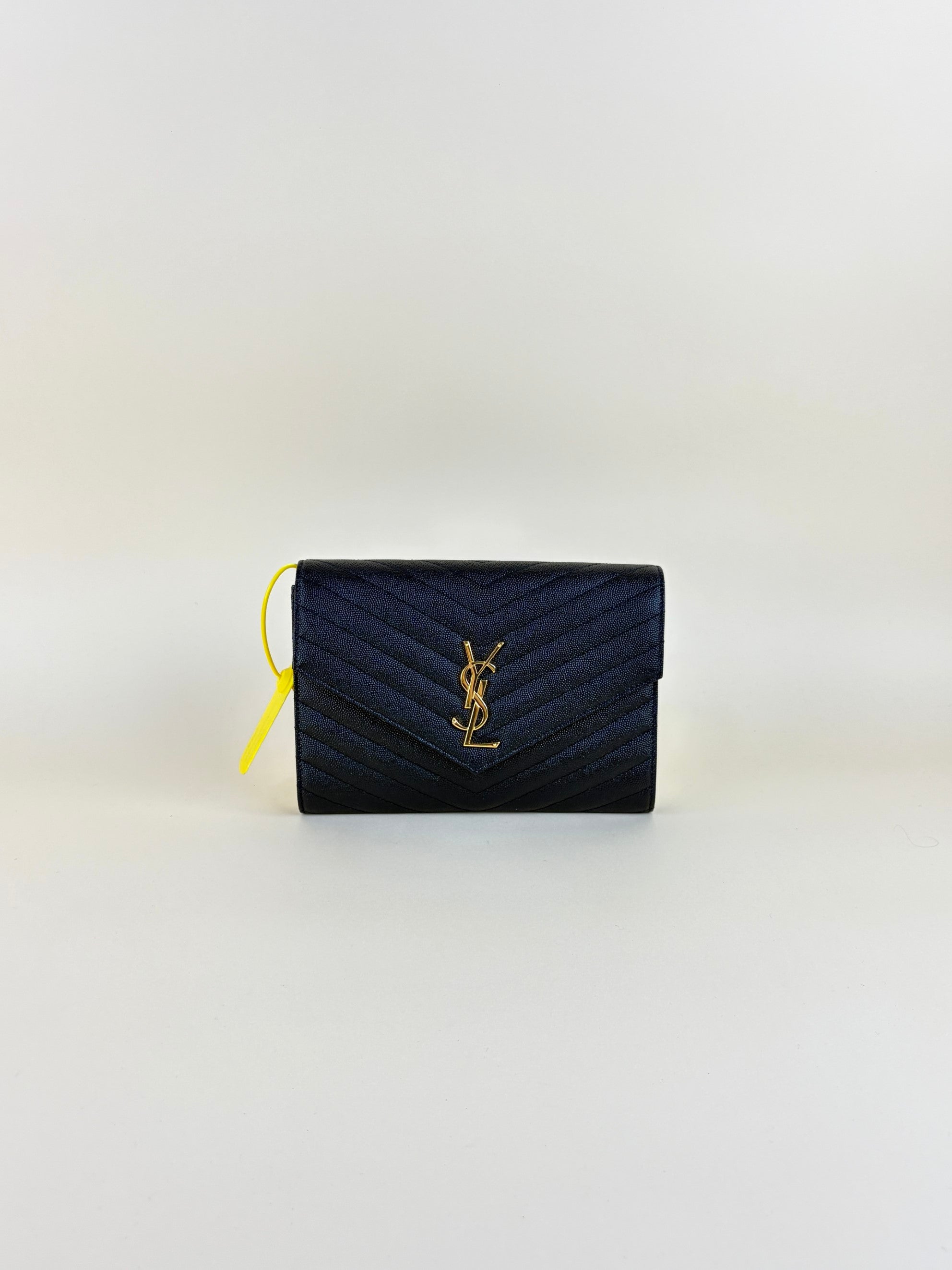 YSL Black Cassandre Matelasse Flap Pouch