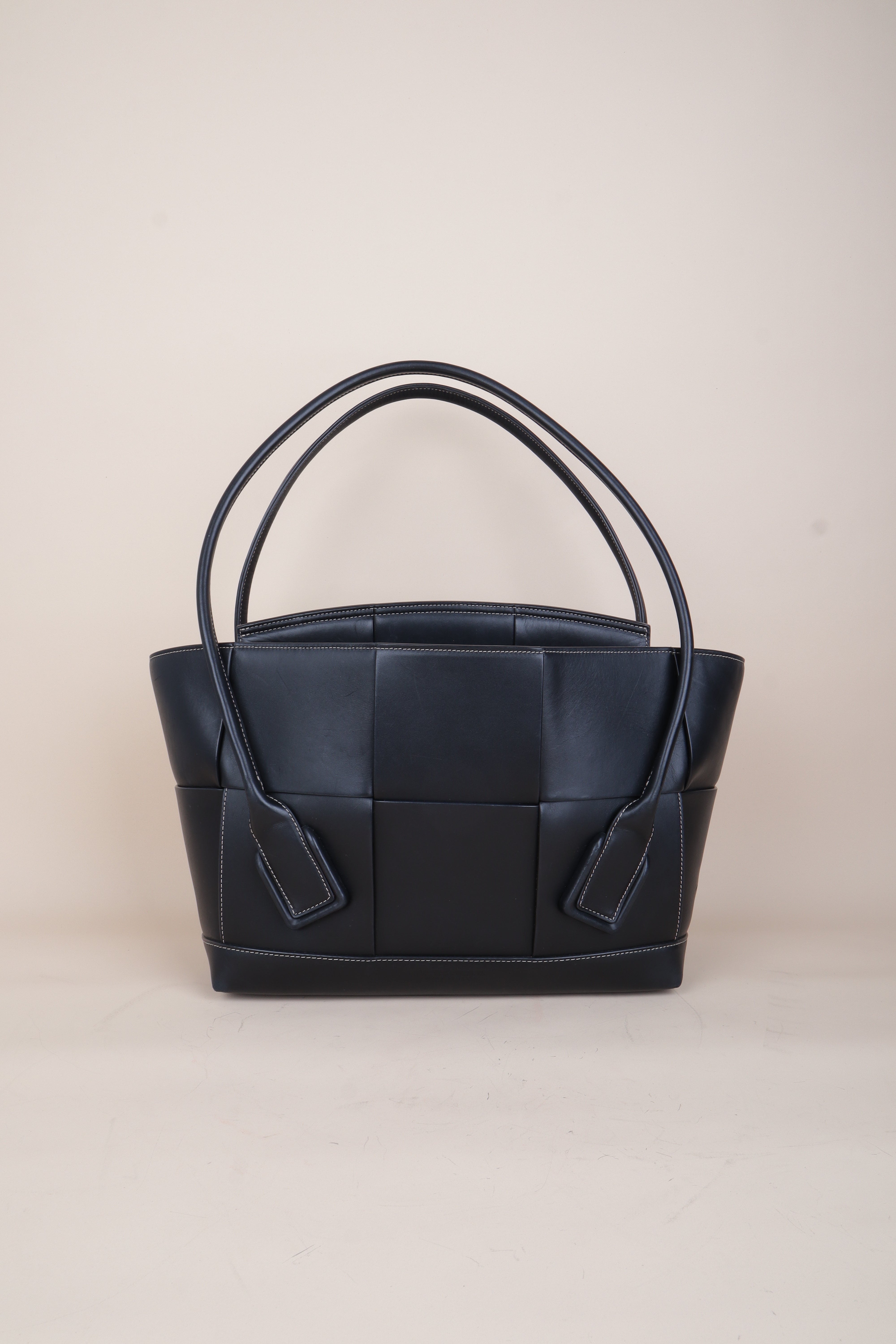 BOTTTEGA VENETA  Camel Arco Medium Top Handle Bag