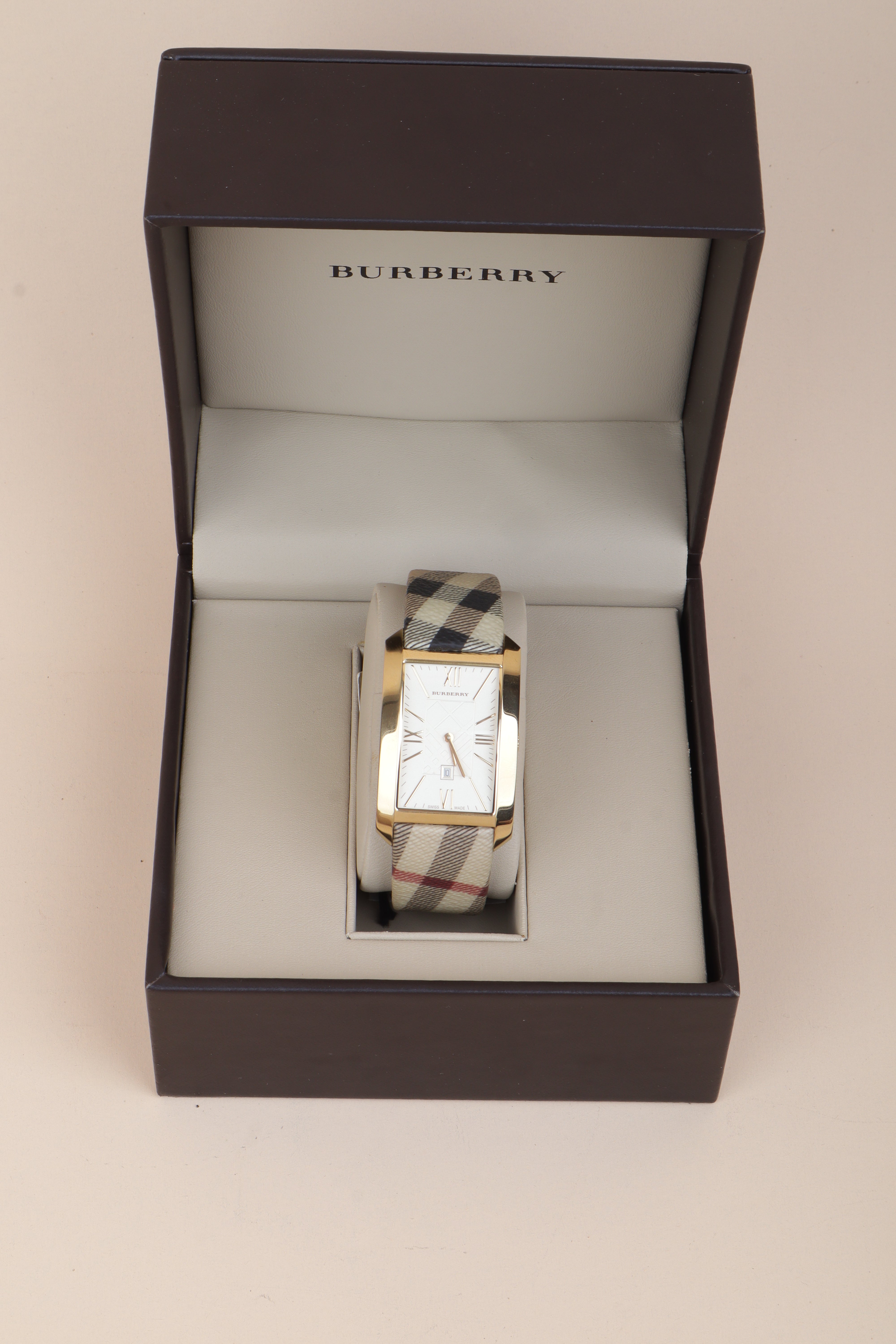Burberry Gold City Square Pioneer House Check Watch