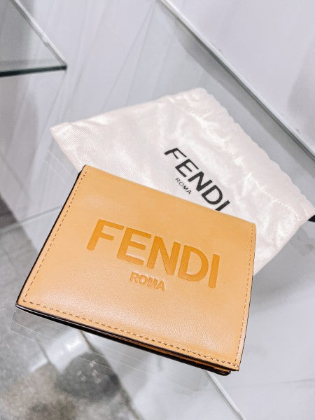 Fendi Beige Logo Small Wallet