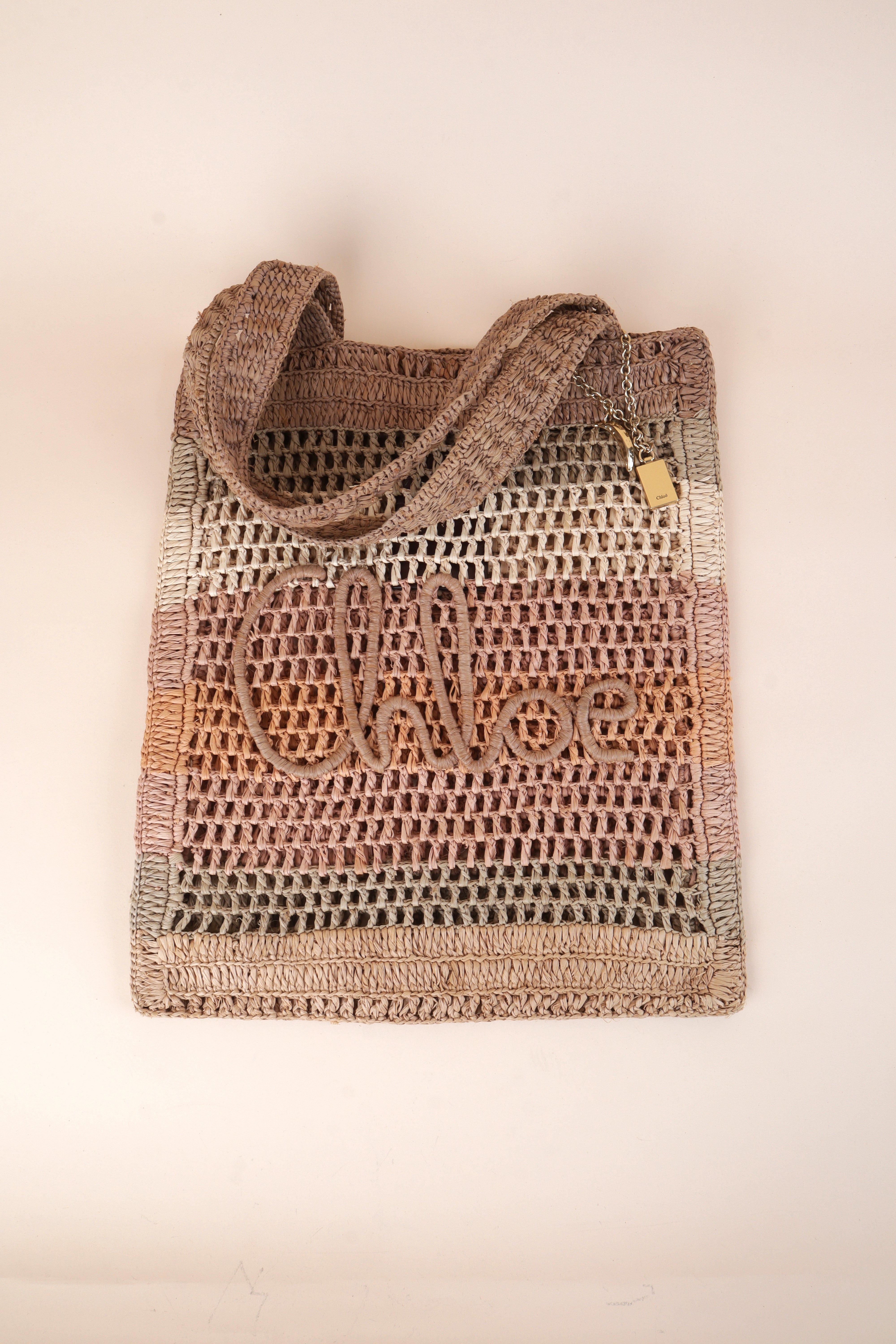 Chloe multi color summer banana raffia