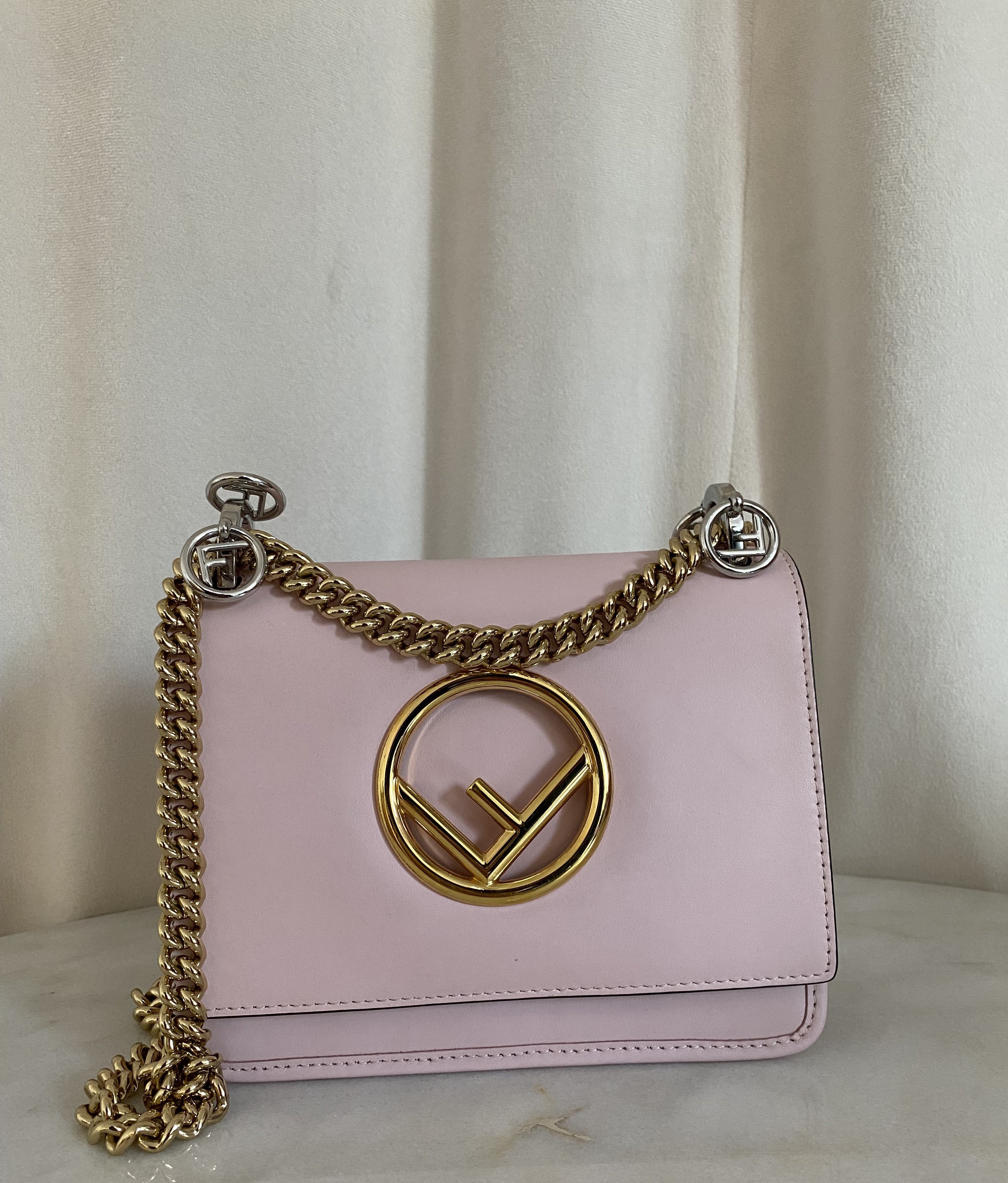 Fendi Pink Kan I F Logo Shoulder Bag