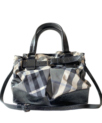 Burberry Bicolor Beat Check Nylon Tote Bag