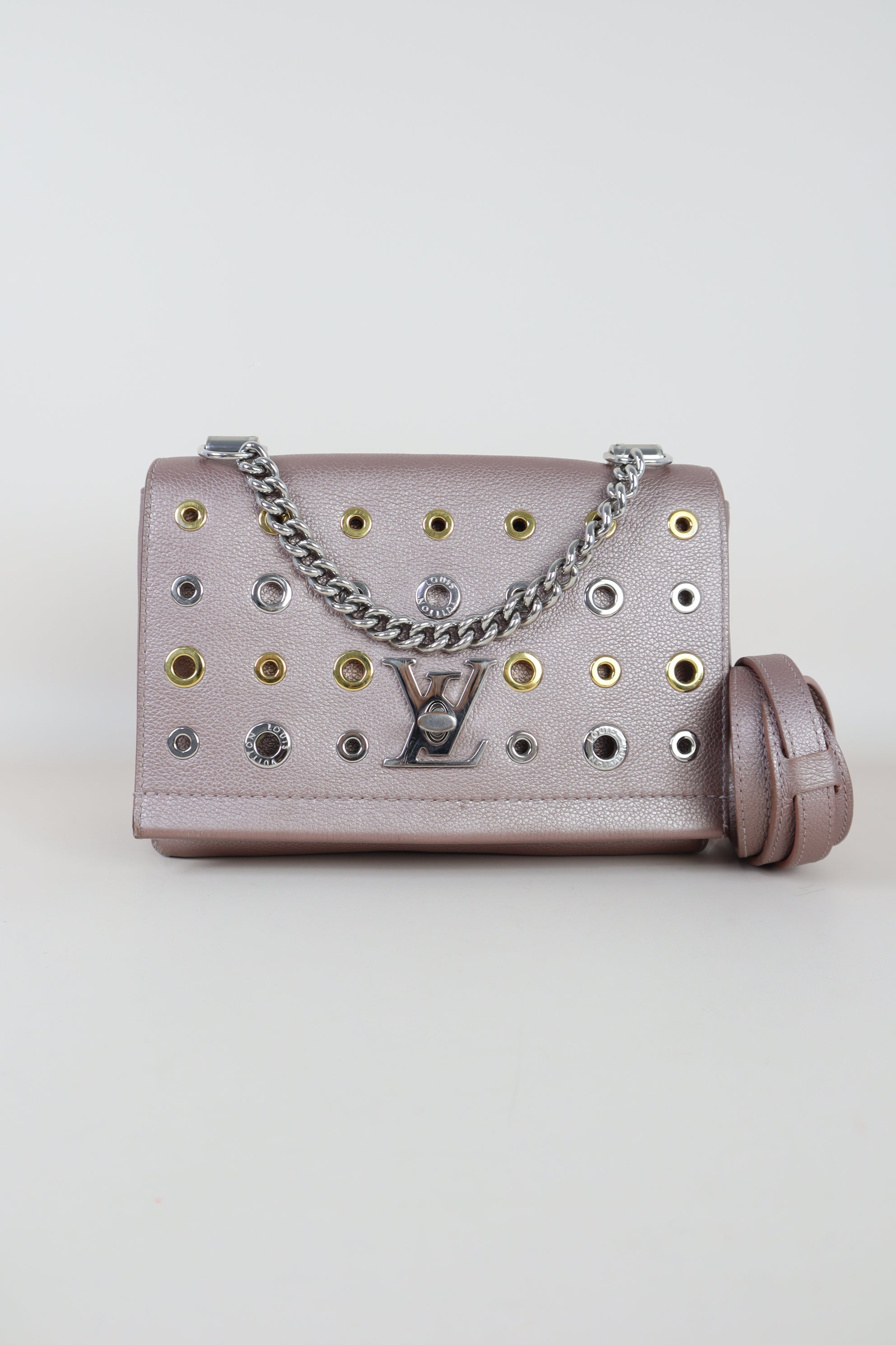 Louis Vuitton Metallic Pink Eyelet Lock Me Bag