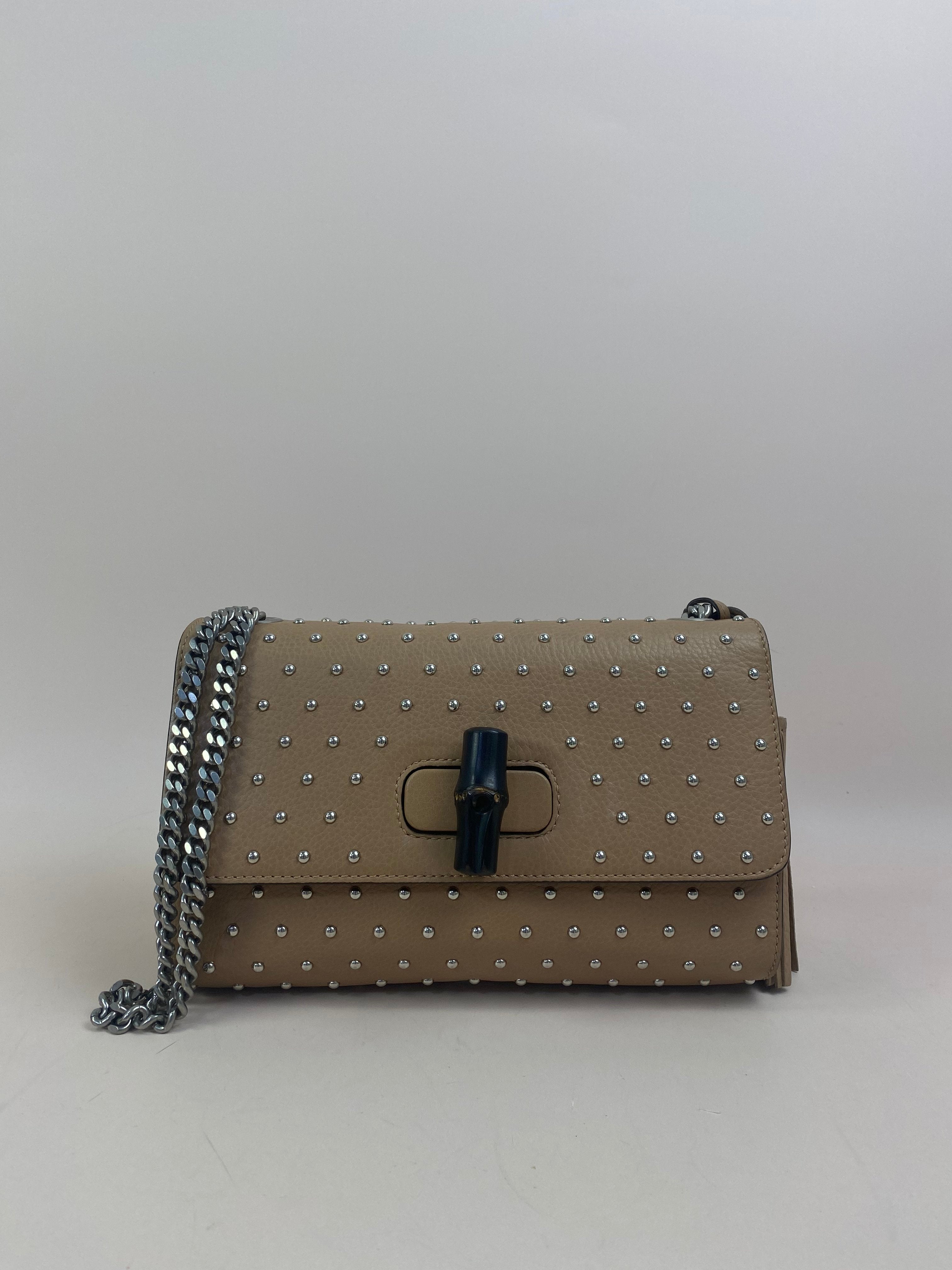 Gucci Beige Bamboo Flap Shoulder Bag