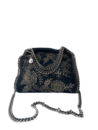 Stella Mccartney Black Floral Falabella Bag