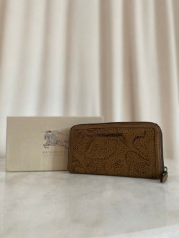 Burberry Brown Zip Long Wallet