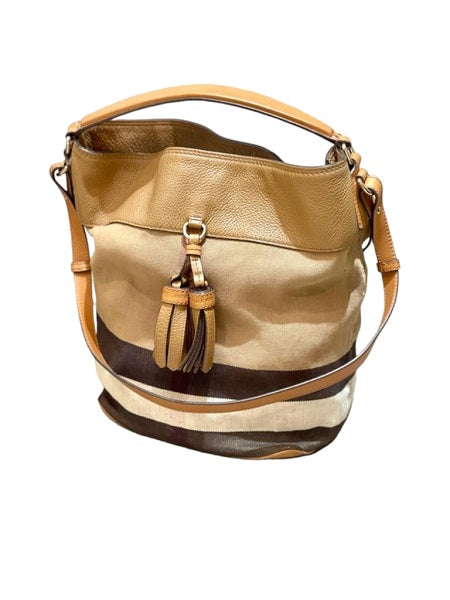 Burberry Brown Haymarket Bucket Bag