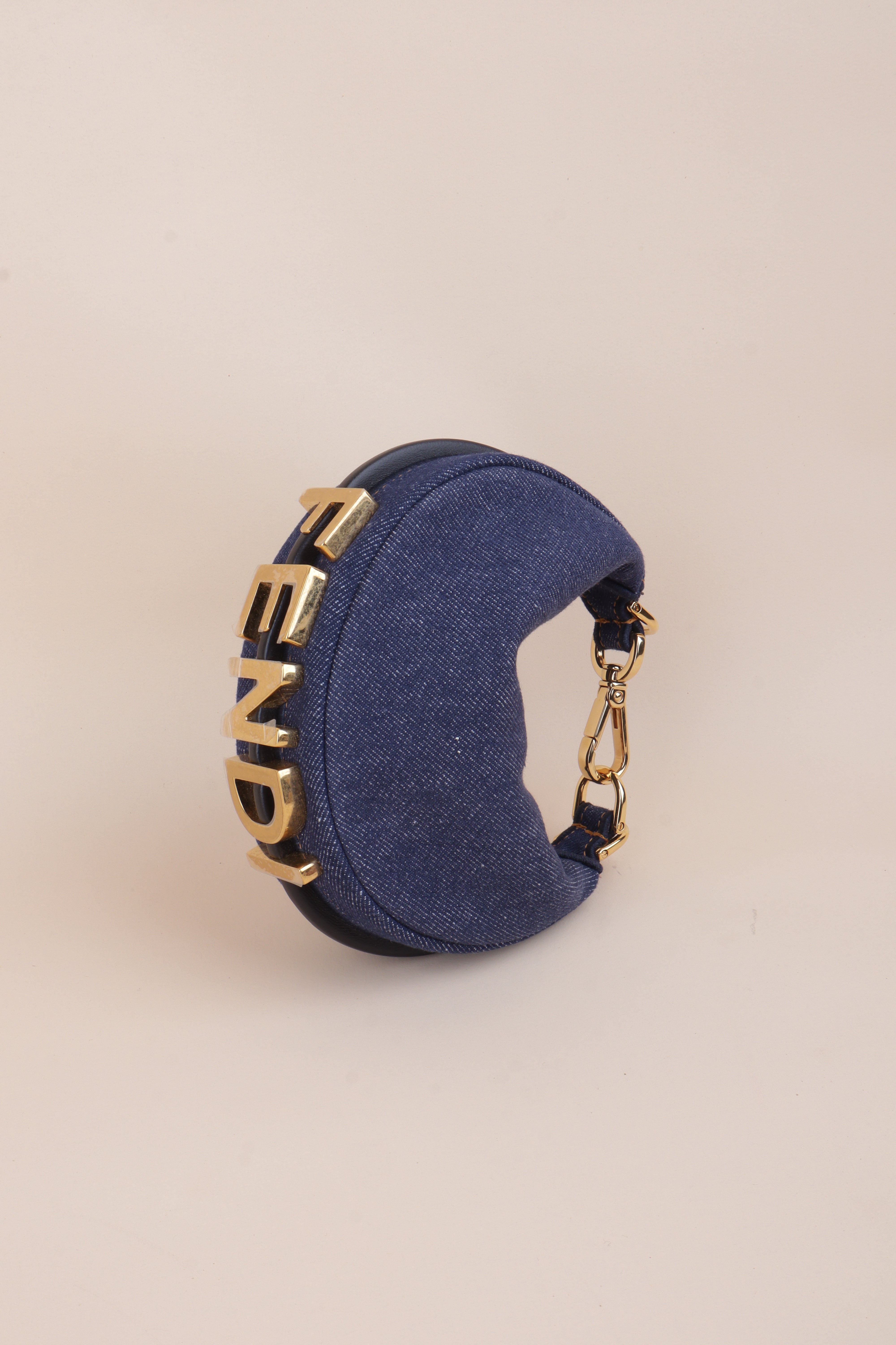 Fendi Blue Denim Nano Fendigraphy Hobo Bag