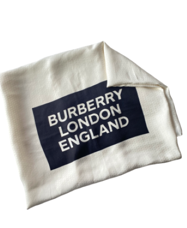 Burberry Bicolor Silk London England Square Scarf