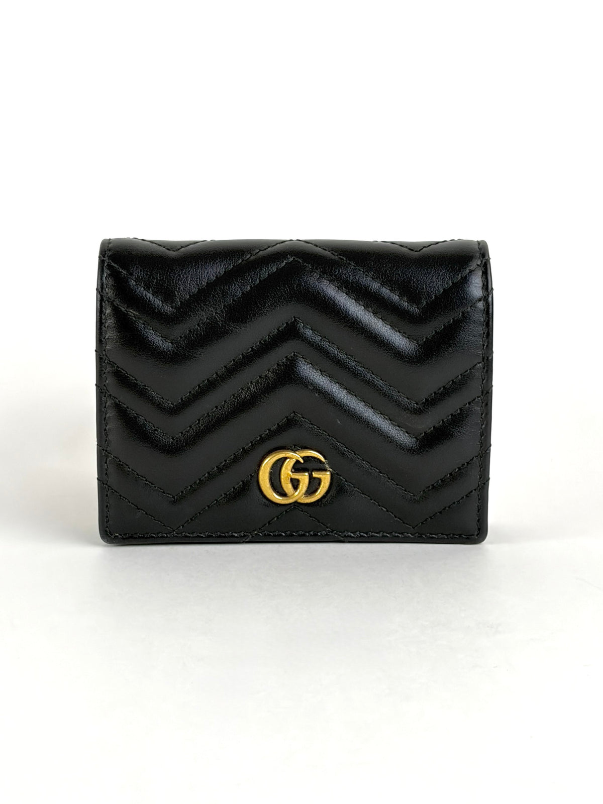 Gucci black gg Marmont card case wallet
