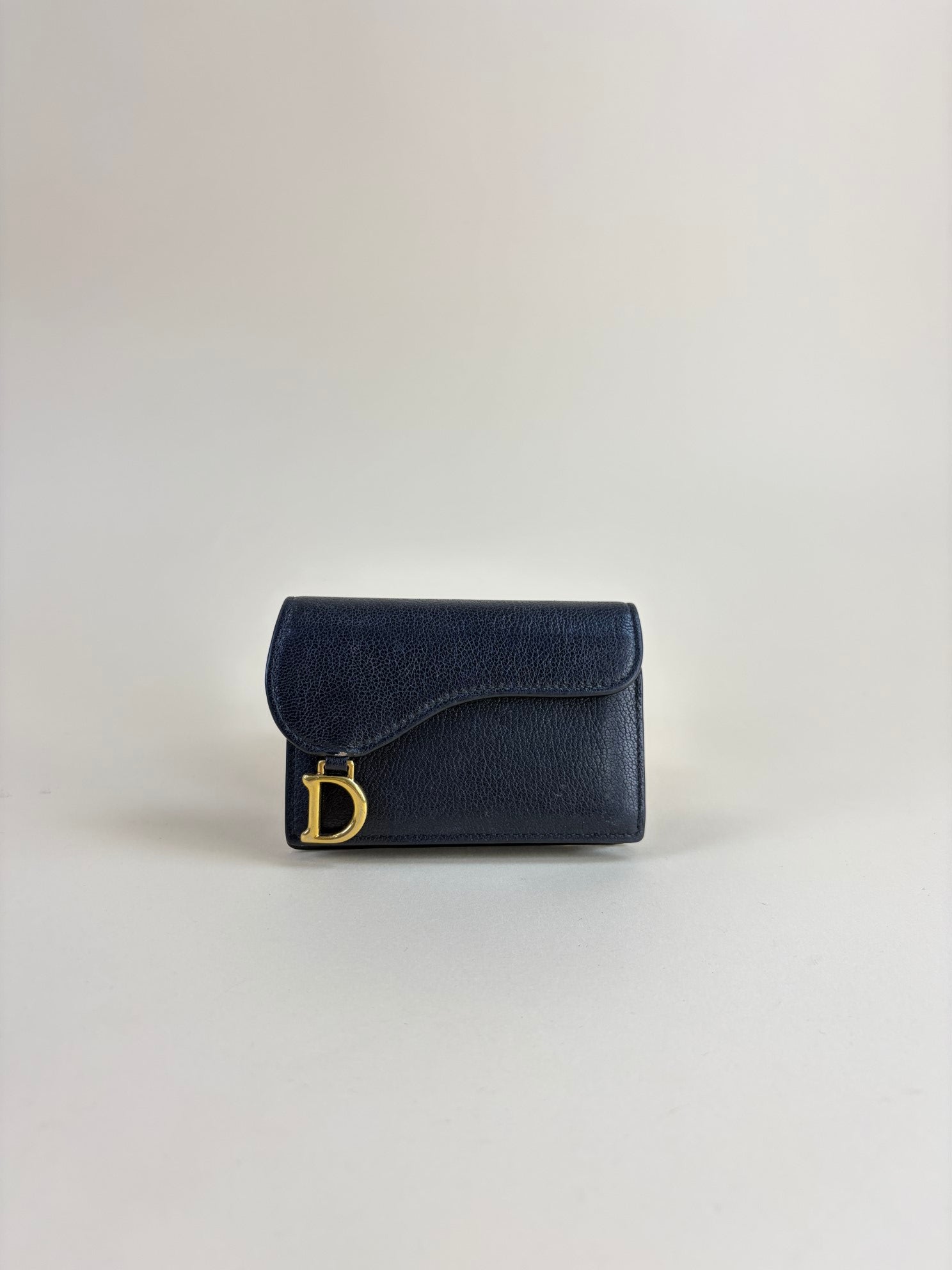 Christian Dior black Saddle bloom card holder