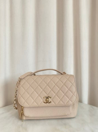 Chanel Beige Quilted Large Business Affinity Flap Bag