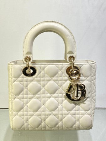 Christian Dior White Lady Dior Small Bag