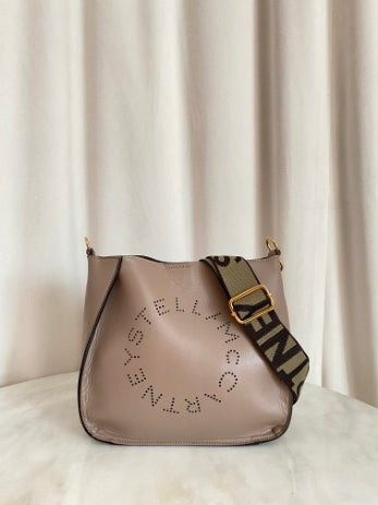 Stella Mccartney Beige Logo Top Handle Bag