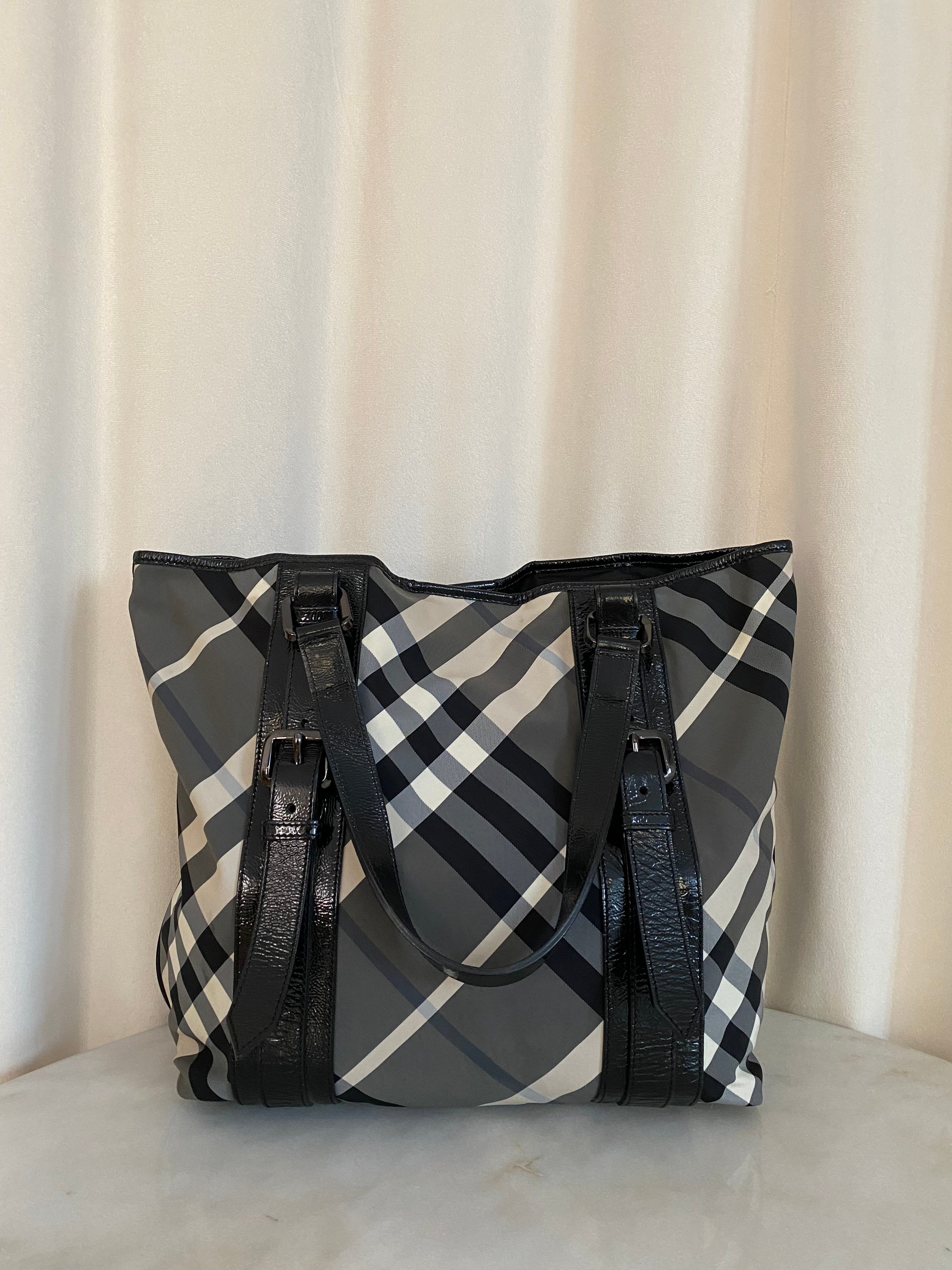 Burberry Black Beat Check Shoulder Bag