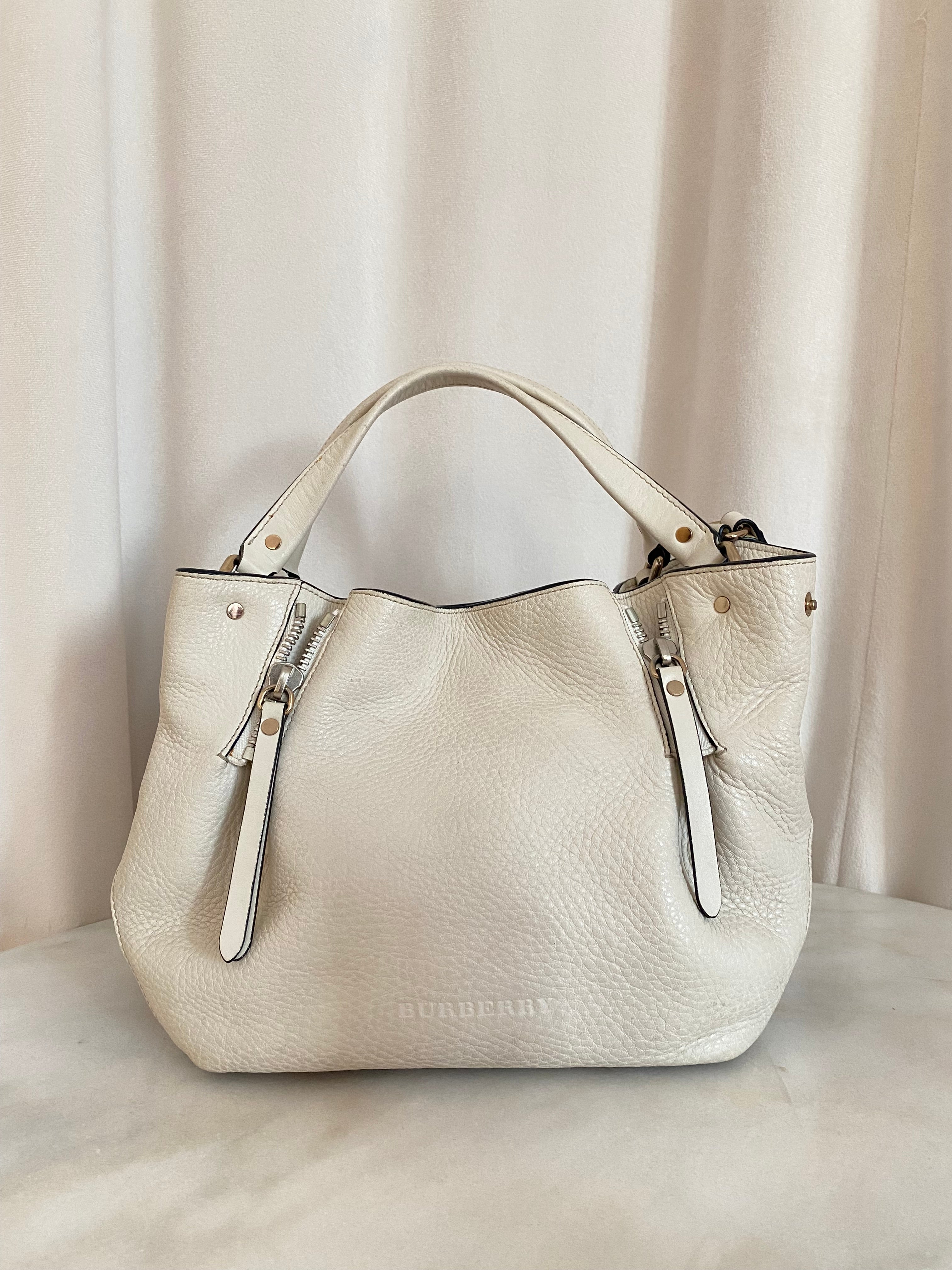 Burberry Off White House Check Brit Maidstone Shoulder Bag