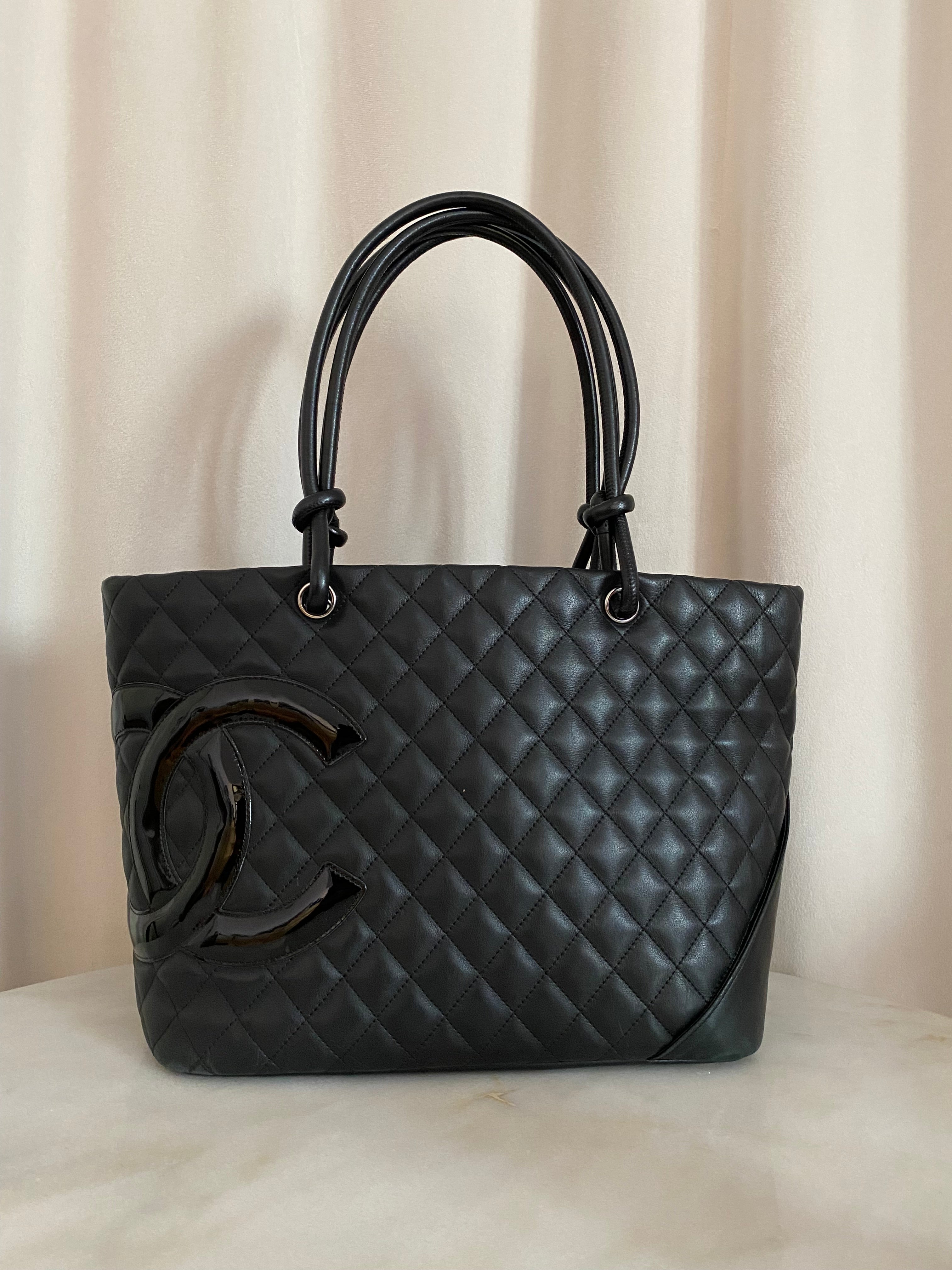 Chanl Black Comban Lign Large Tote Bag