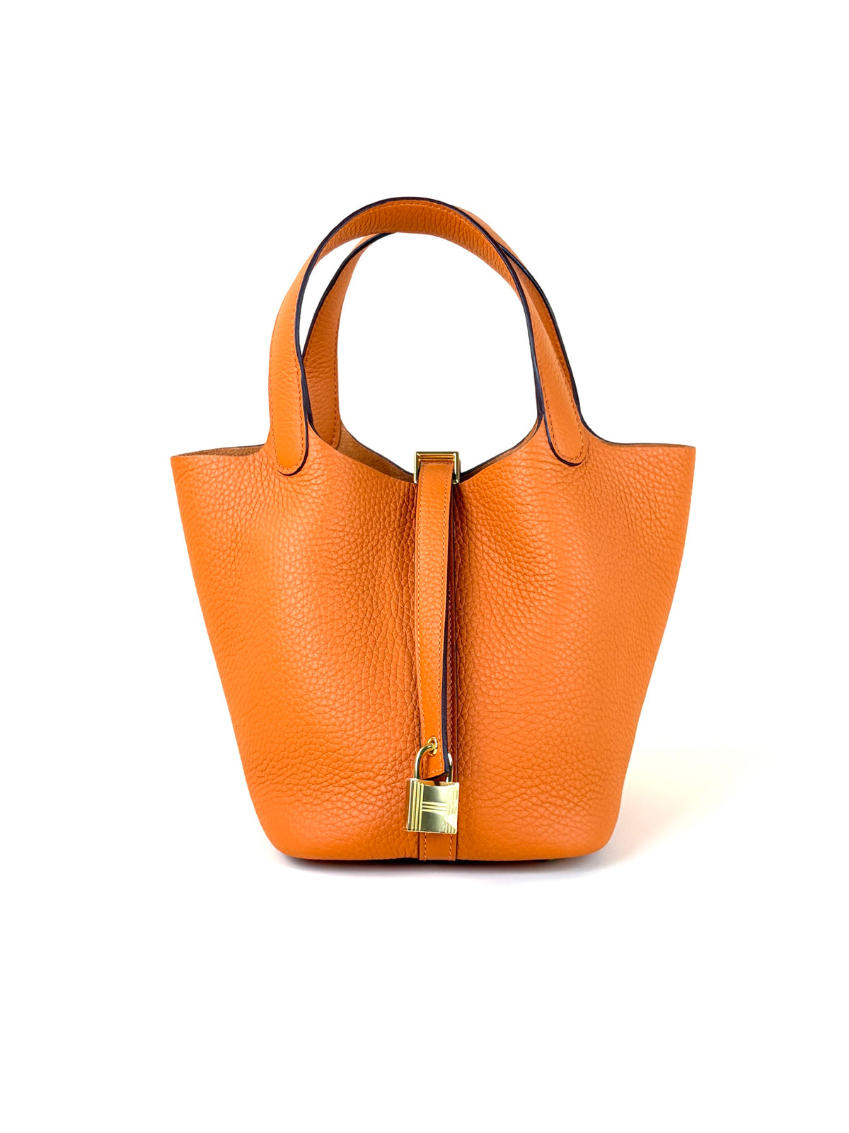 Hermes Orange  Picotin Lock 18 taurillon Clemence bag