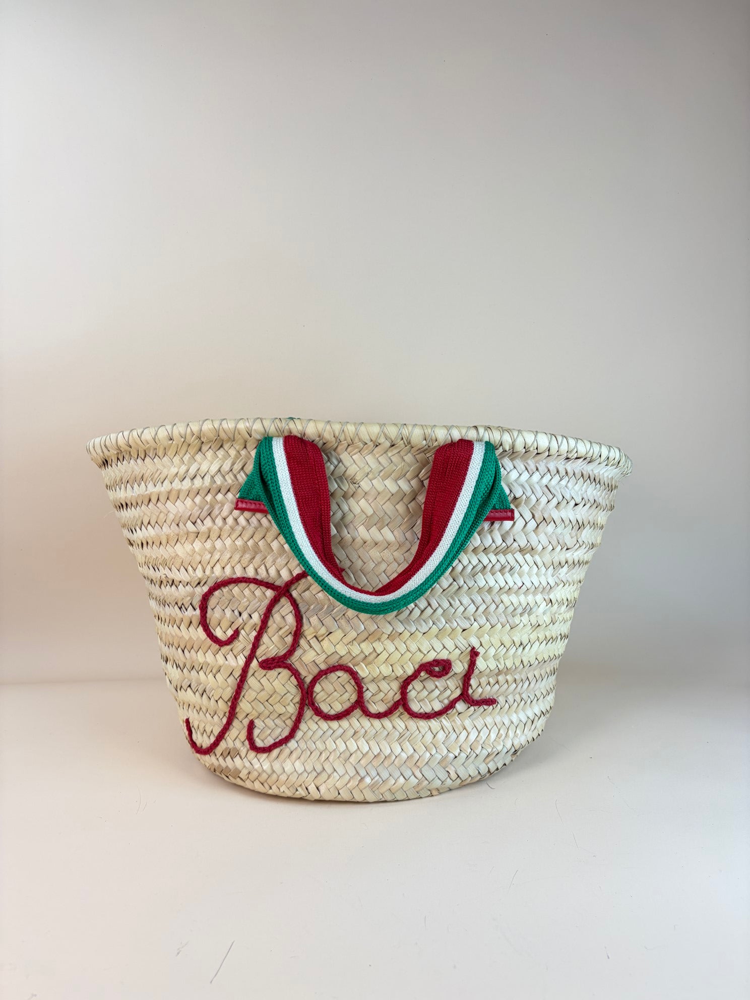 Dolce & Gabbana straw Kendra Baci wove in beige tote bag