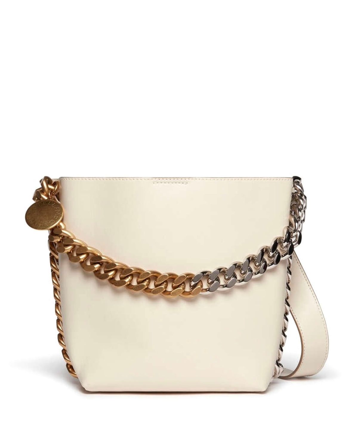 Stella McCartney pure white Frayme bucket Bag