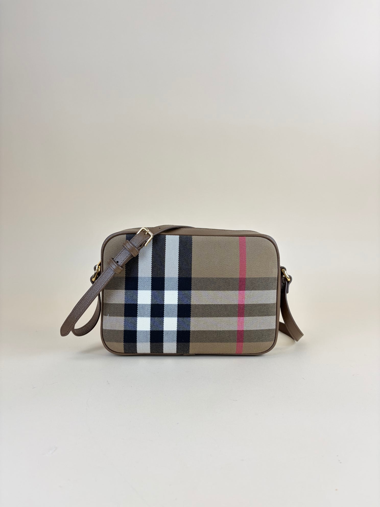 Burberry Earth House Check Medium Camera Bag