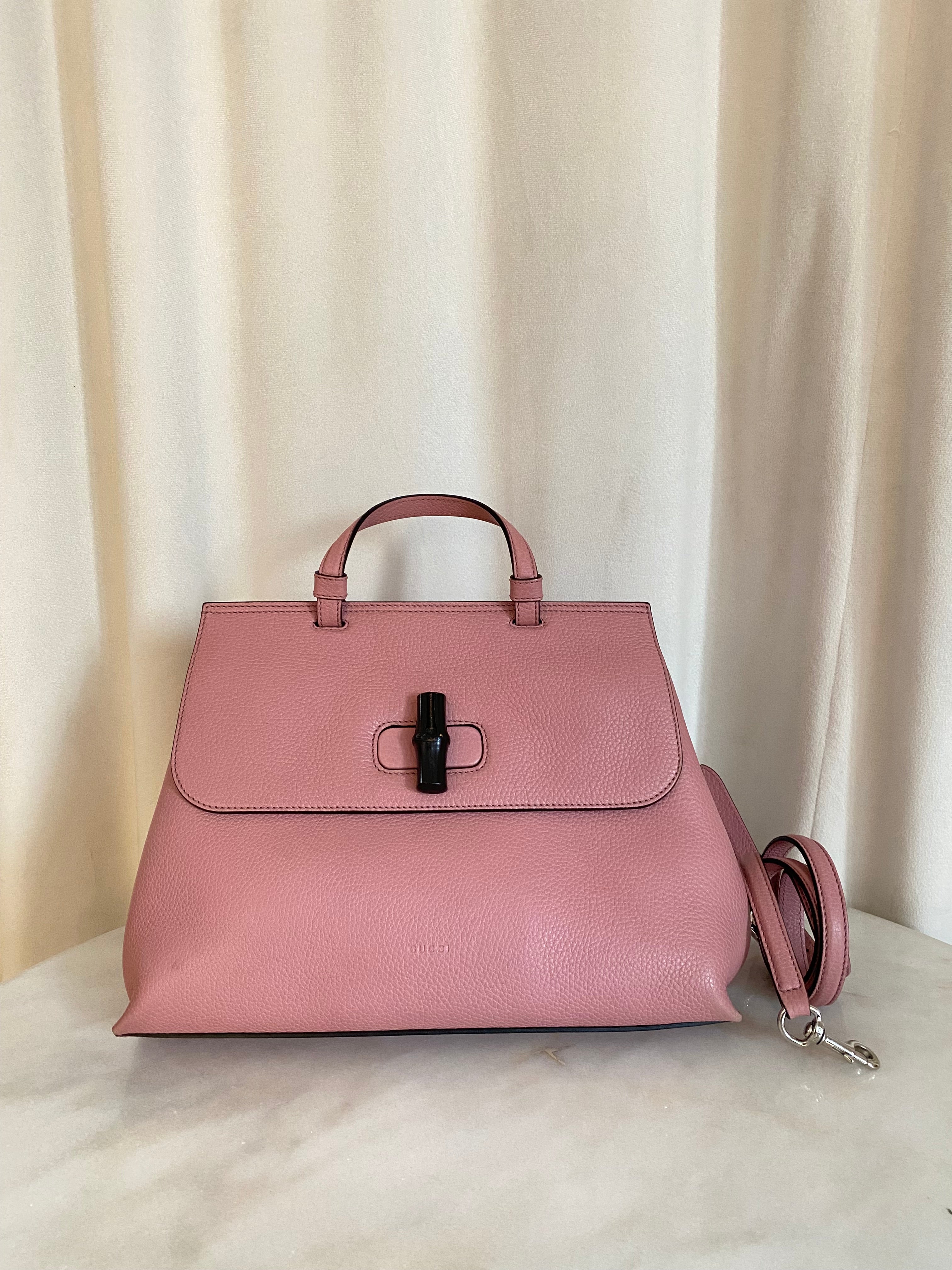 Gucci Pink Bamboo Daily Tote Bag